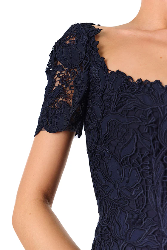 Short Sleeve Lace Sheath - Image 2