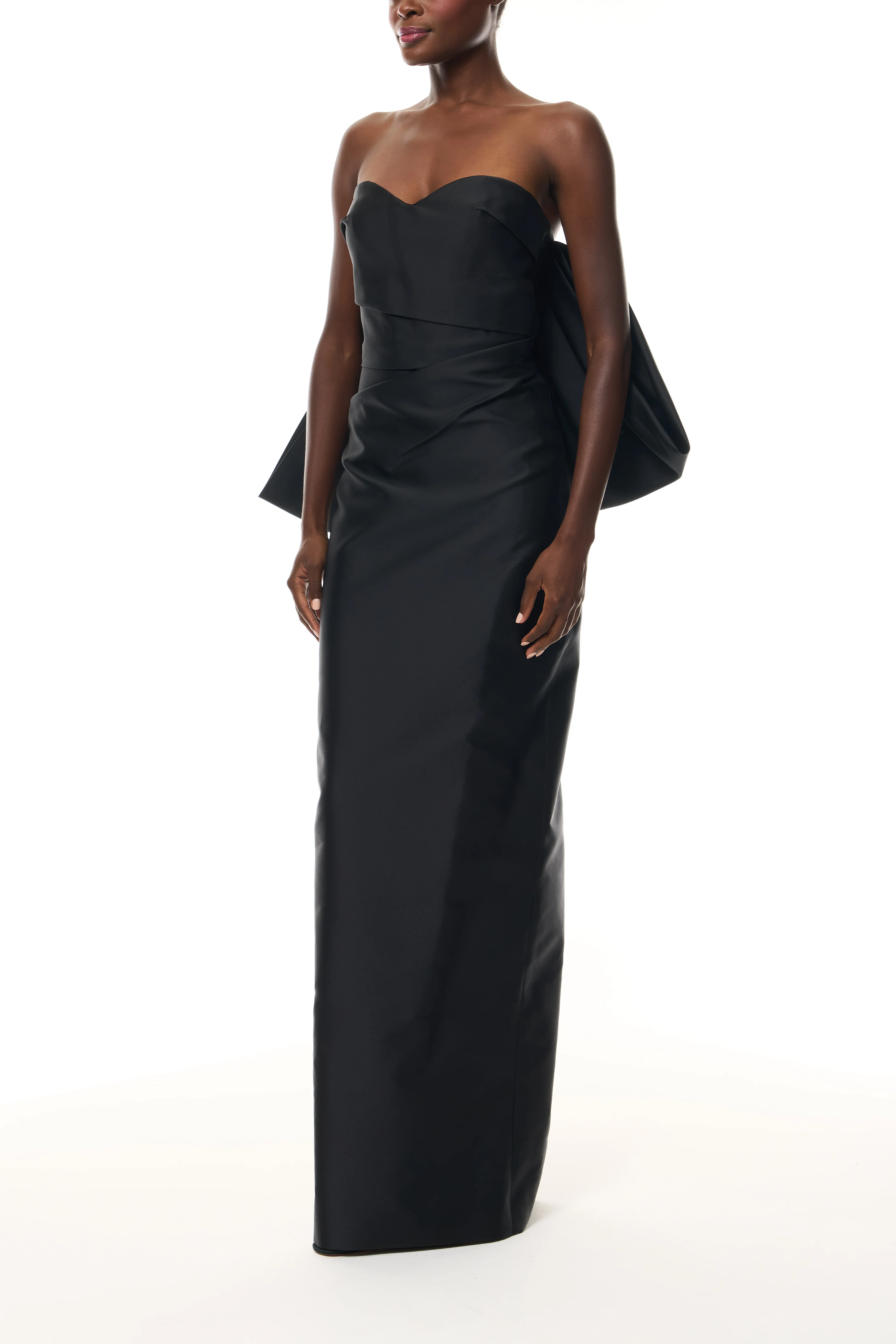 Noir Bow-Draped Column Gown - Image 4