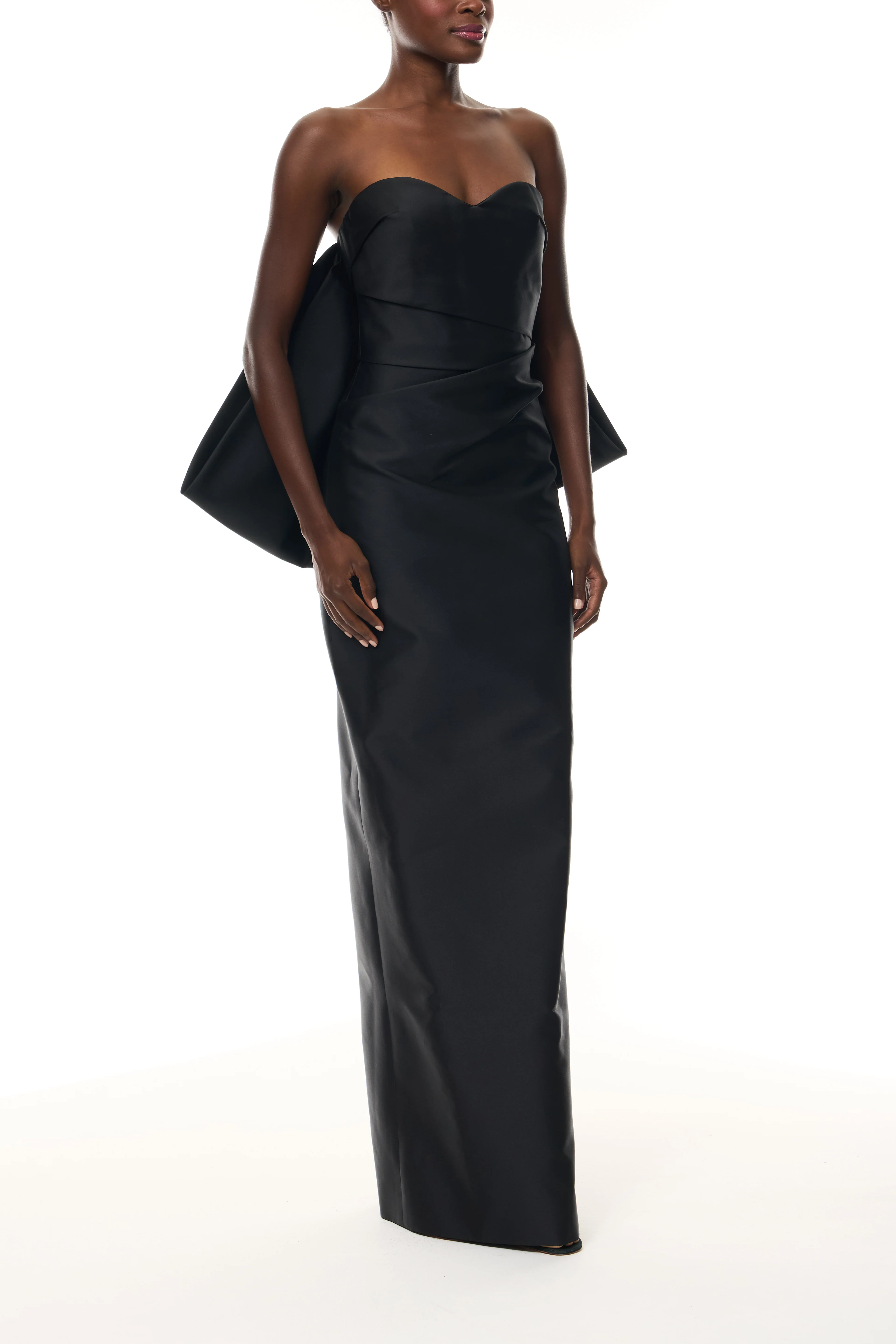 Noir Bow-Draped Column Gown - Image 5