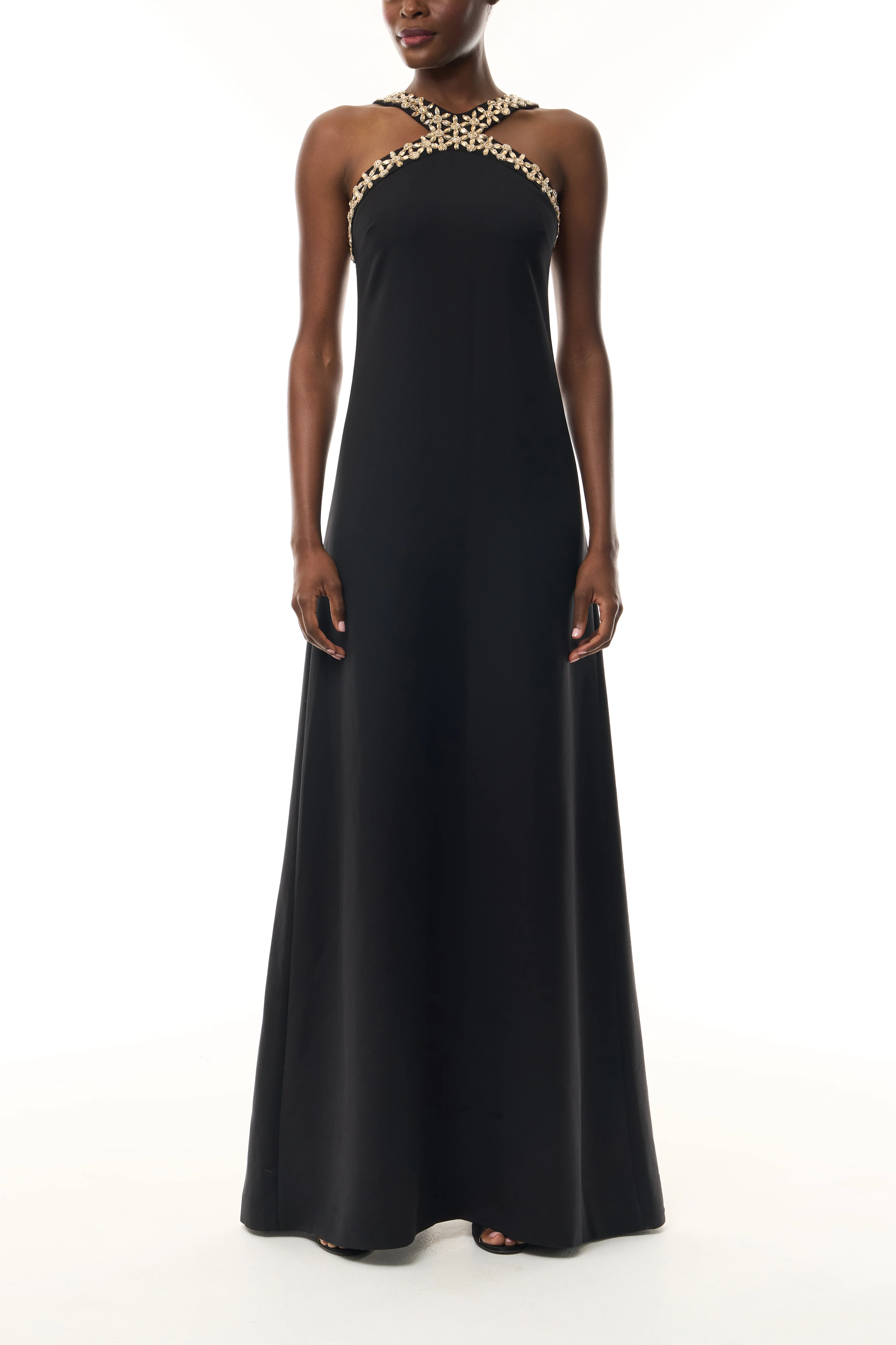 Noir Crystal Cut-Away Gown