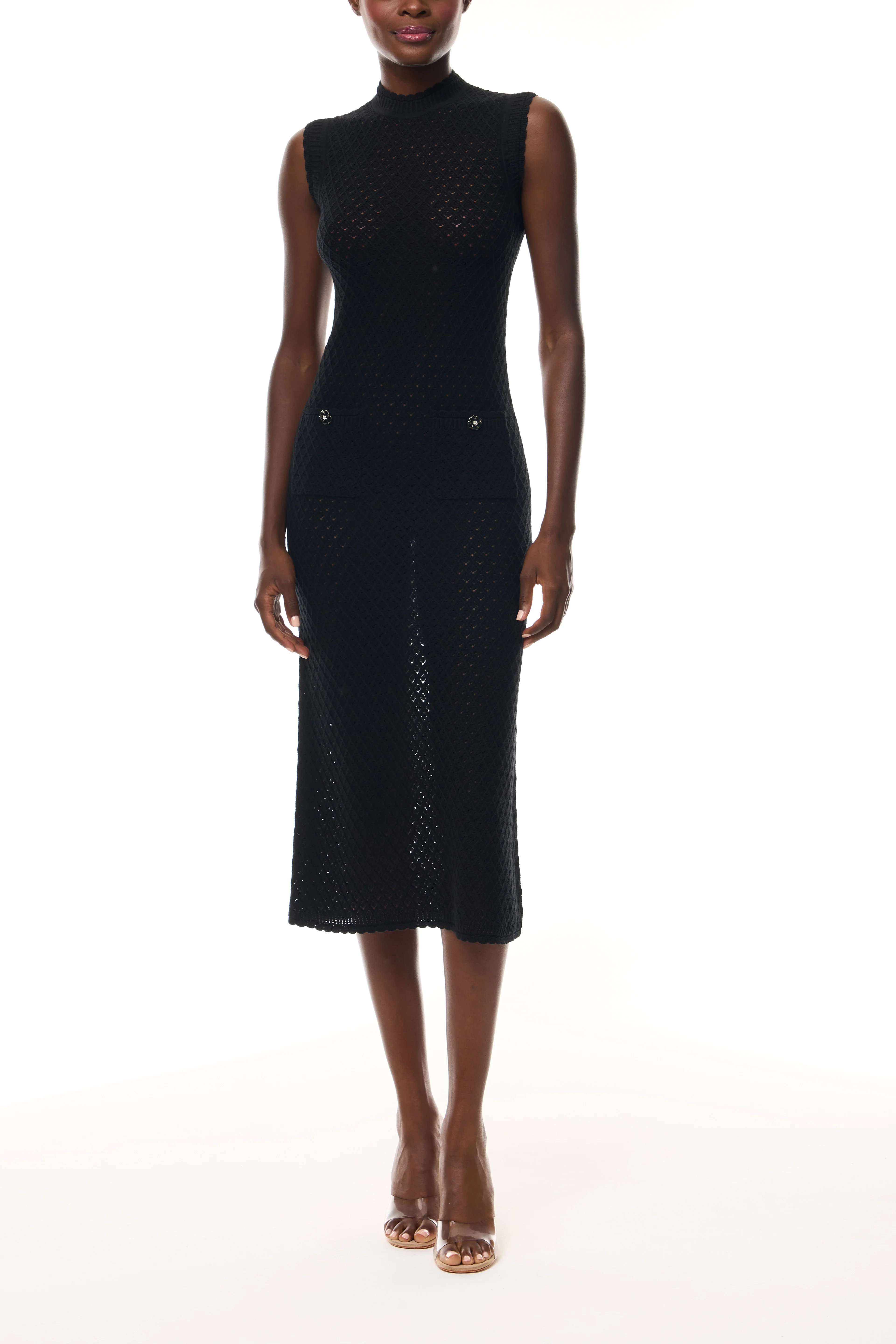 Noir Lace Knit Shift Dress