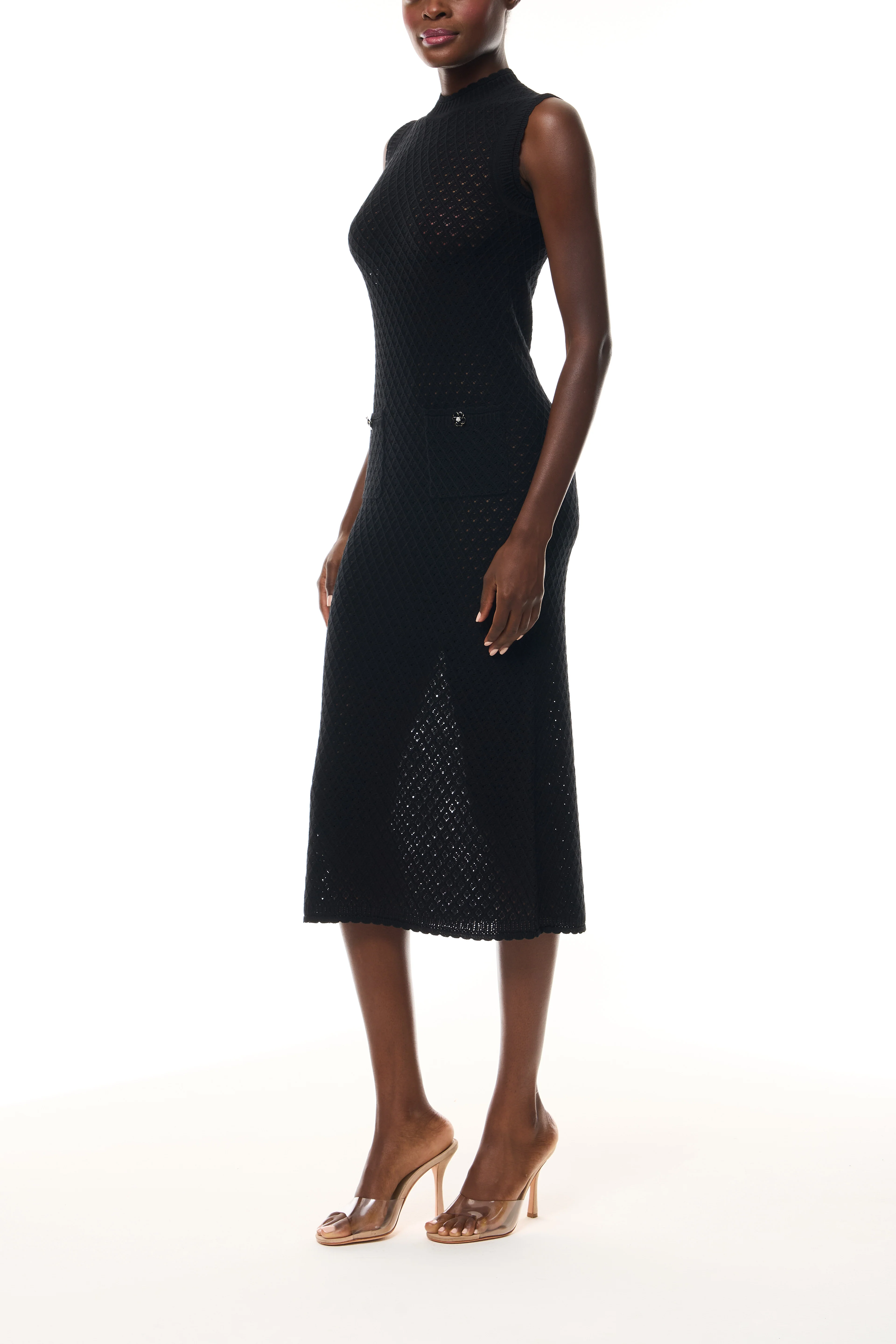 Noir Lace Knit Shift Dress - Image 3