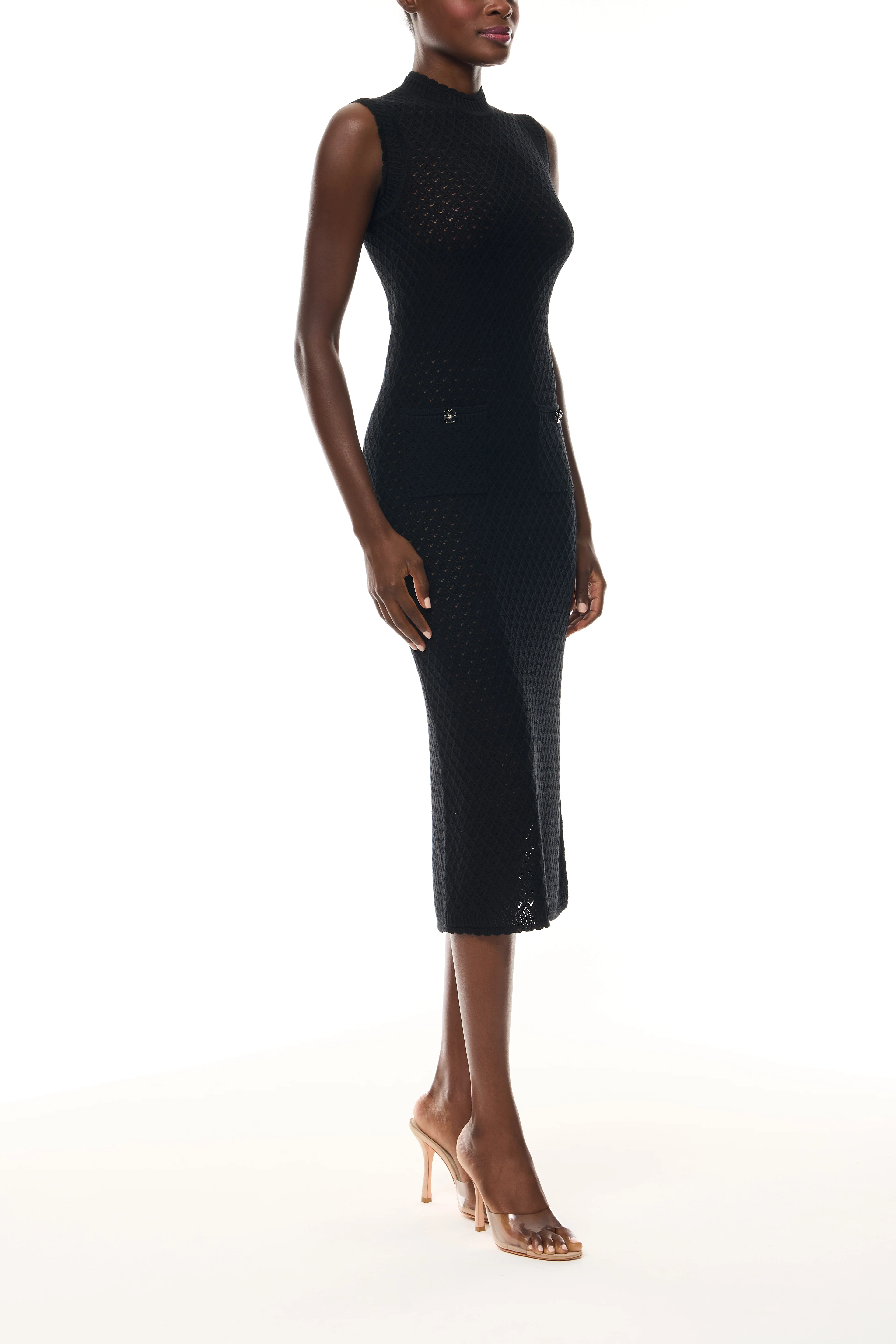 Noir Lace Knit Shift Dress - Image 4