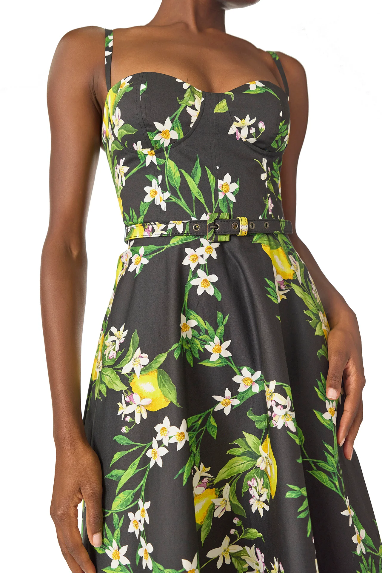 Noir Lemon Print Corseted Dress - Image 2