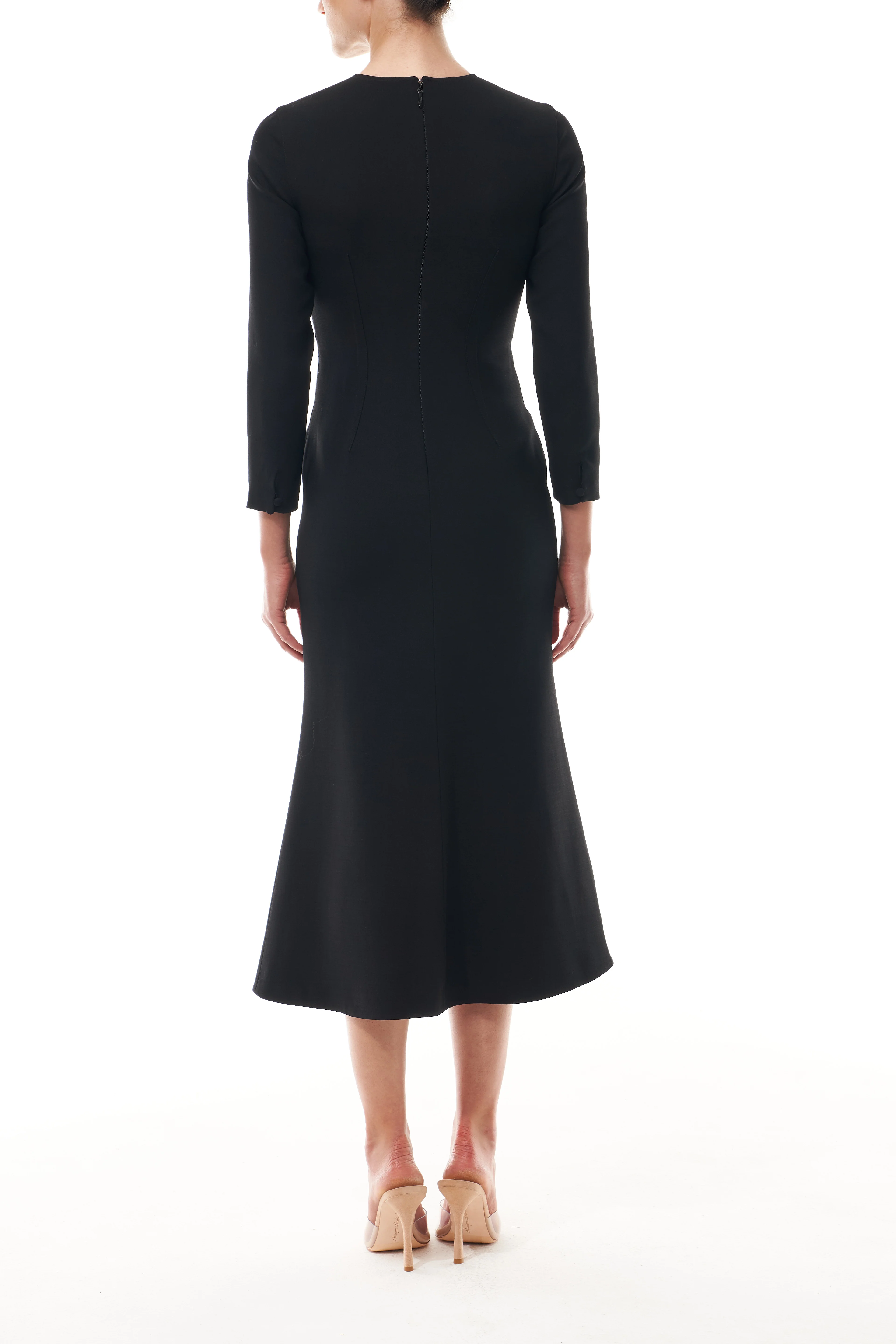 Long Sleeve Wool Midi Dress - Image 6