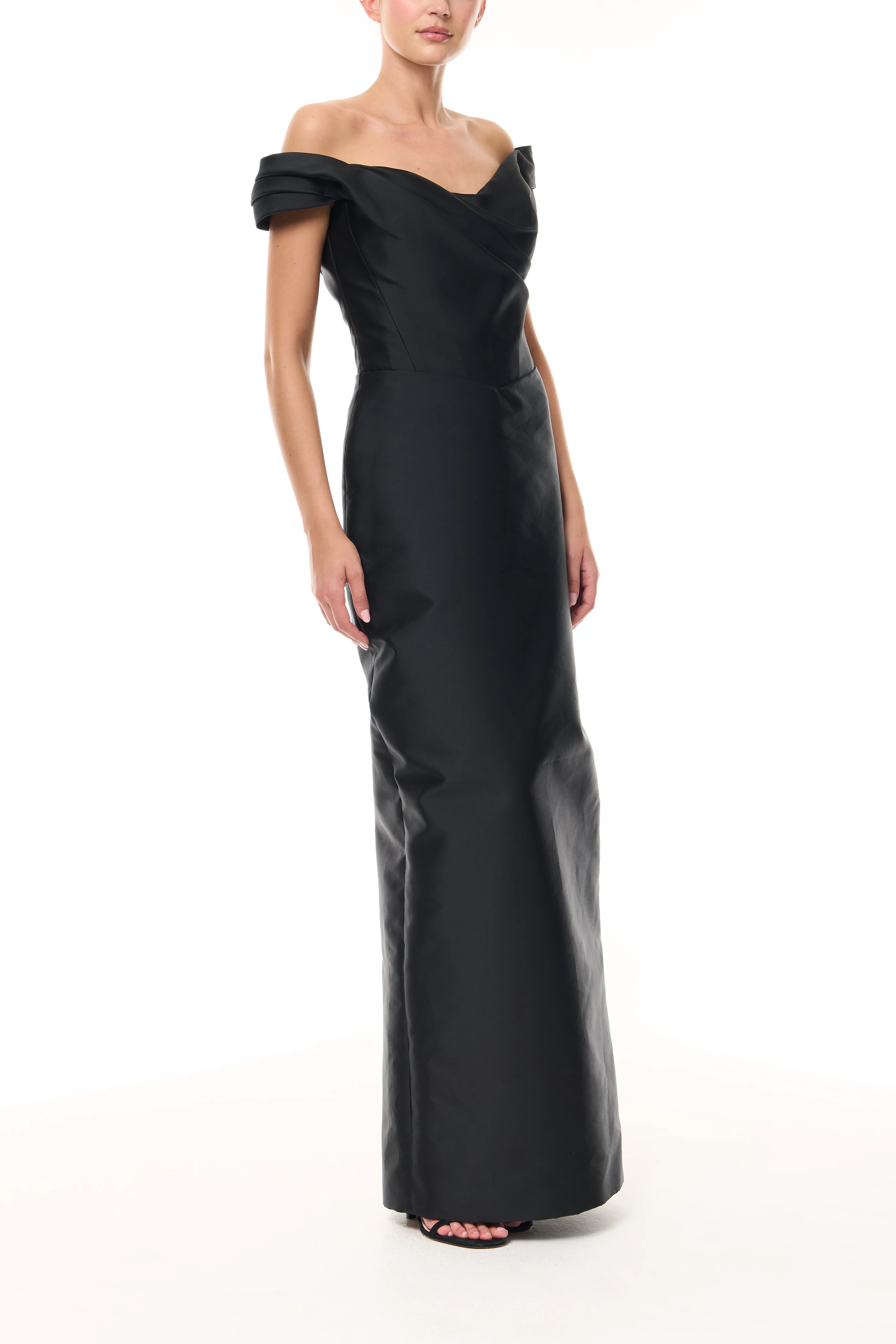 Noir Off-The-Shoulder Column Gown - Image 3