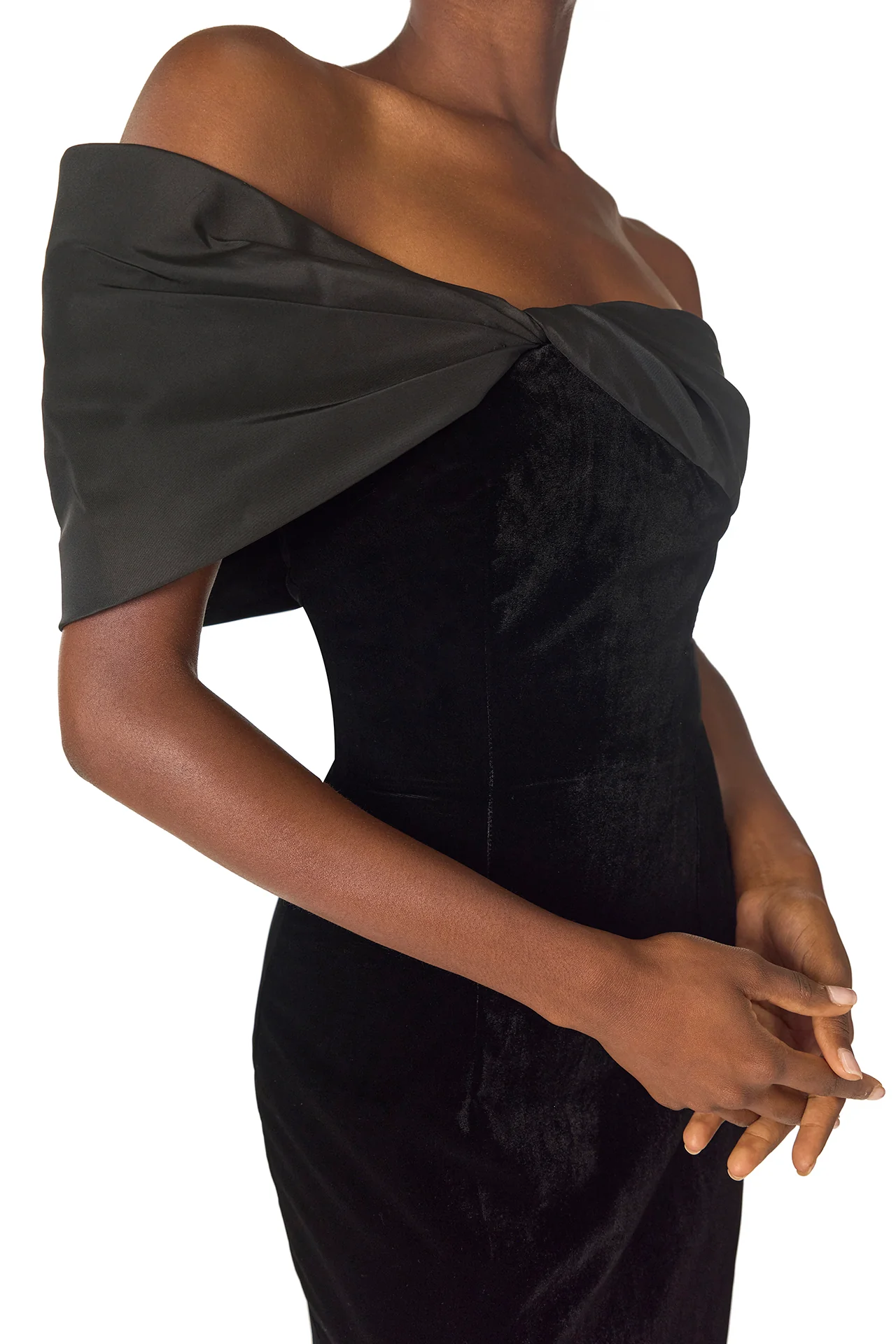 Velvet Off The Shoulder Sheath - Image 2