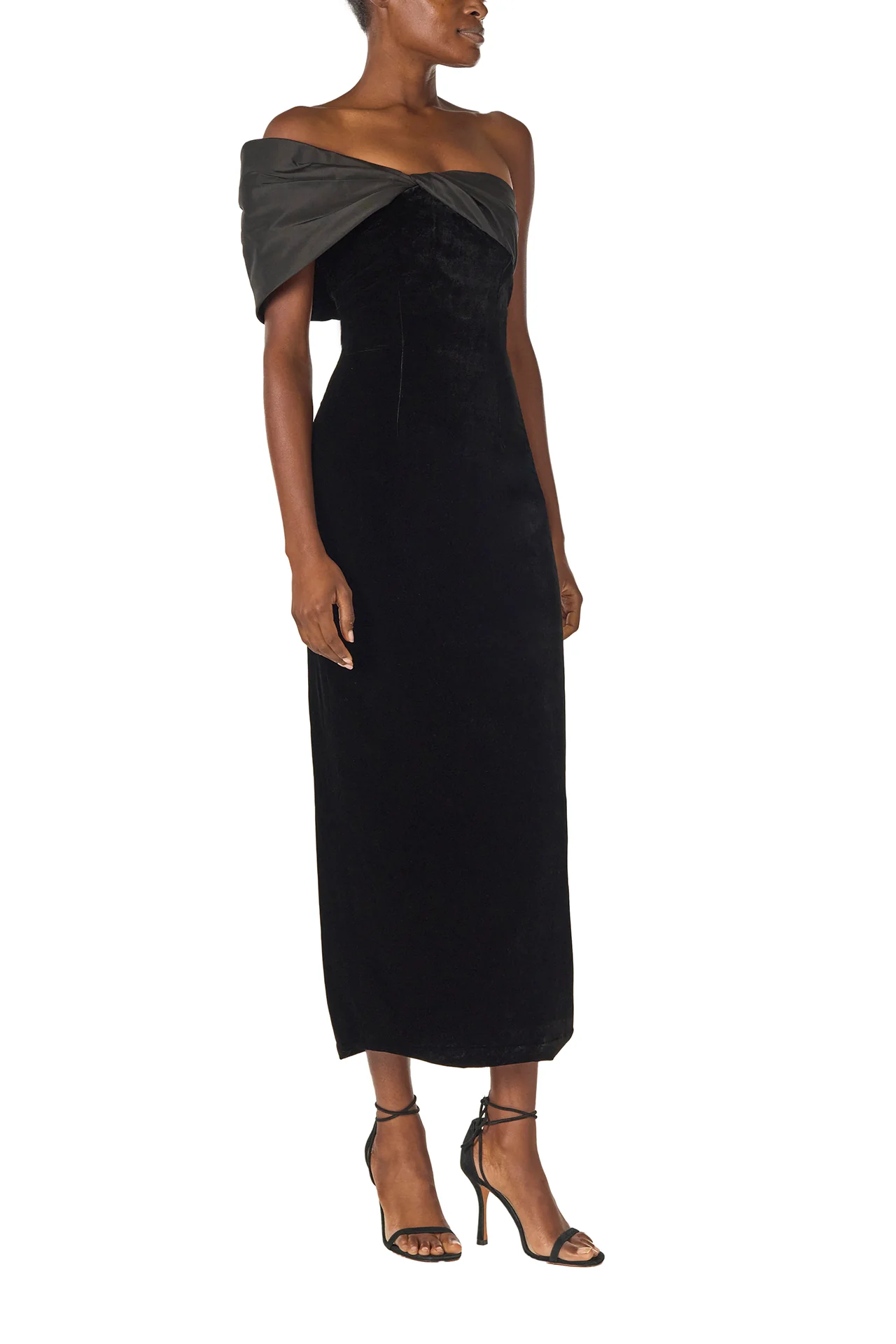 Velvet Off The Shoulder Sheath - Image 3