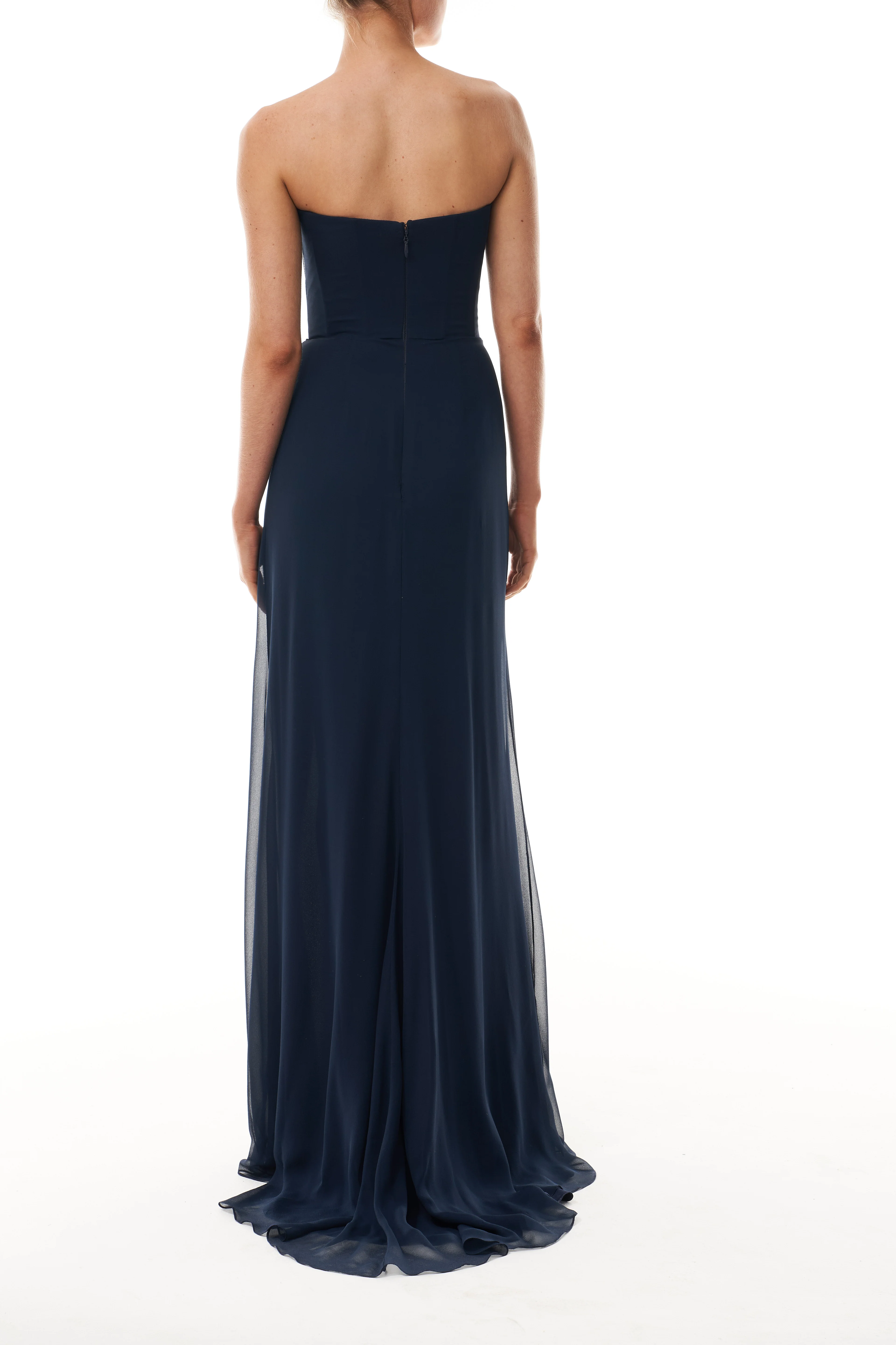 Ocean Chiffon Draped Gown - Image 6