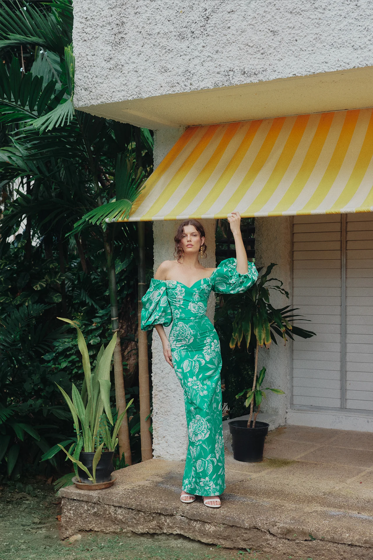 Off-the-Shoulder Blouson Sleeve Gown - Image 2
