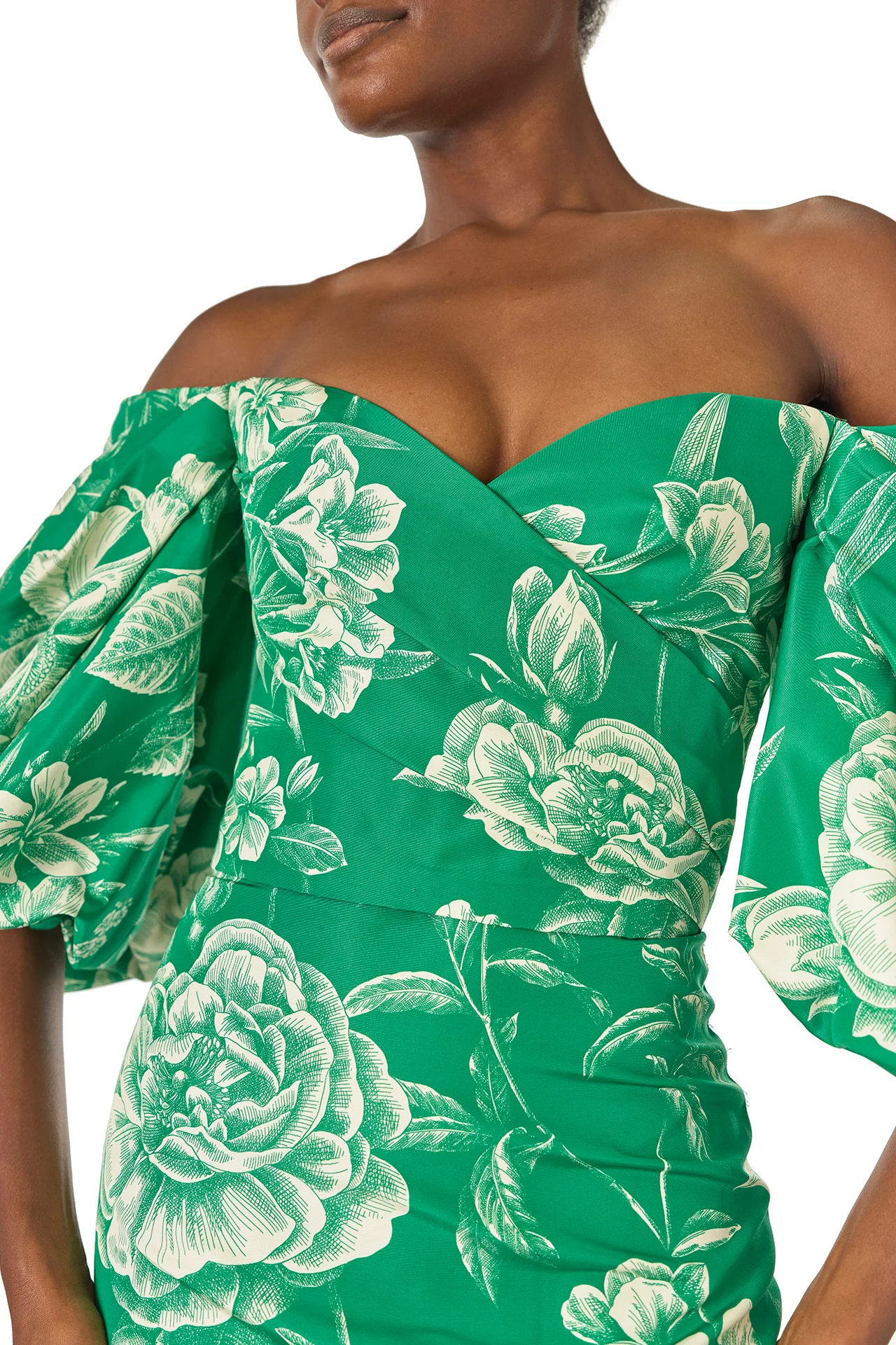 Off-the-Shoulder Blouson Sleeve Gown - Image 3
