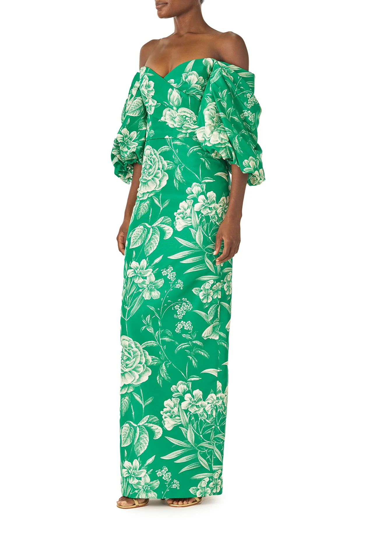 Off-the-Shoulder Blouson Sleeve Gown - Image 4