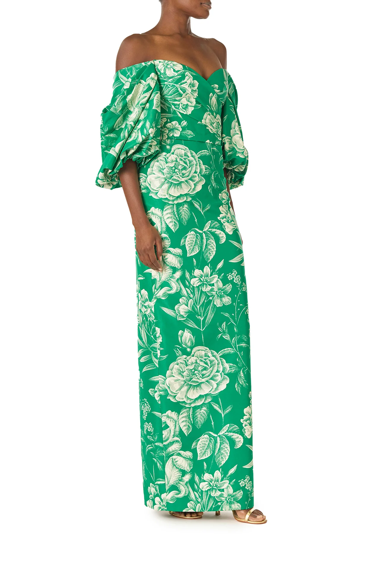 Off-the-Shoulder Blouson Sleeve Gown - Image 6