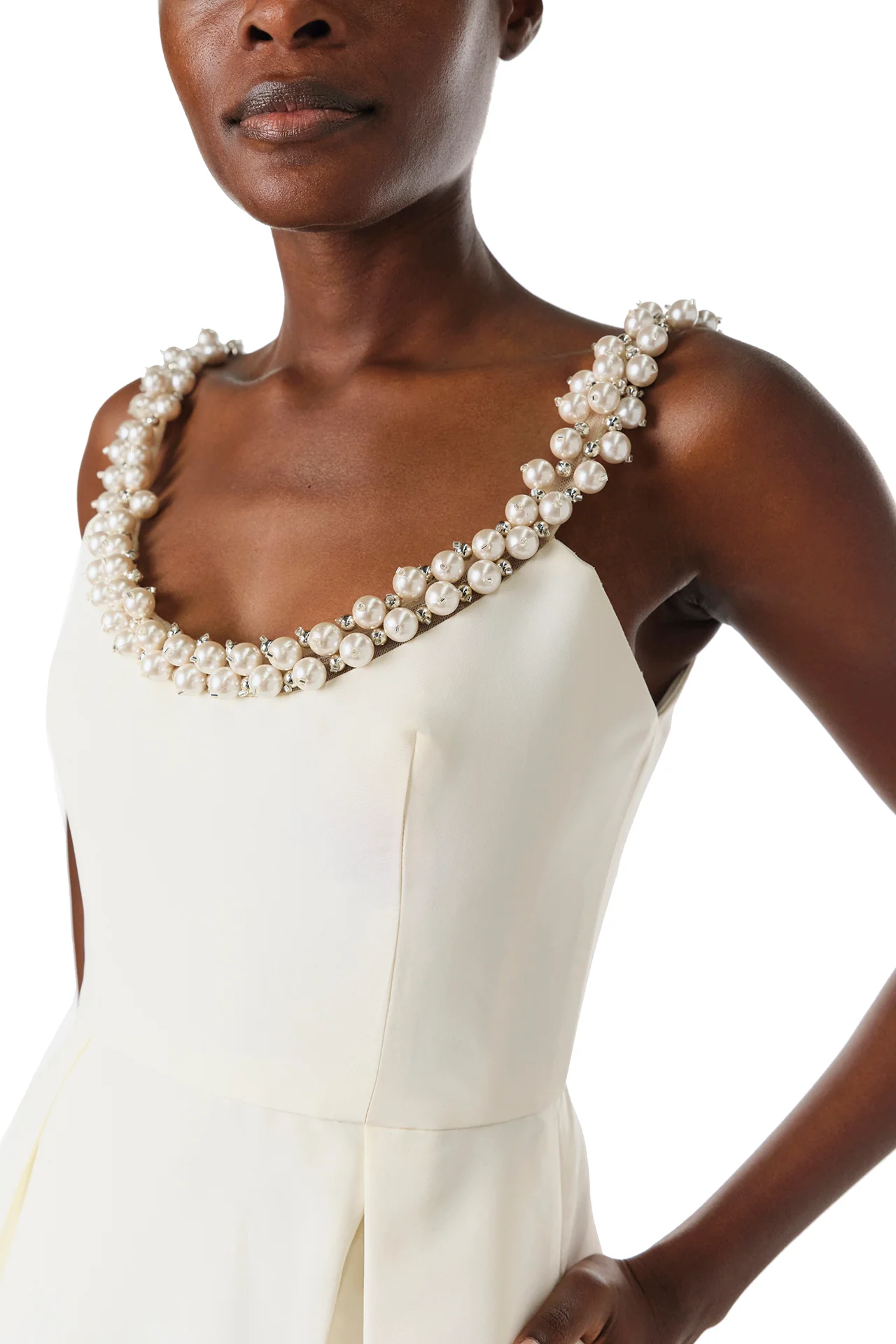 Pearl Embroidered Cocktail Dress