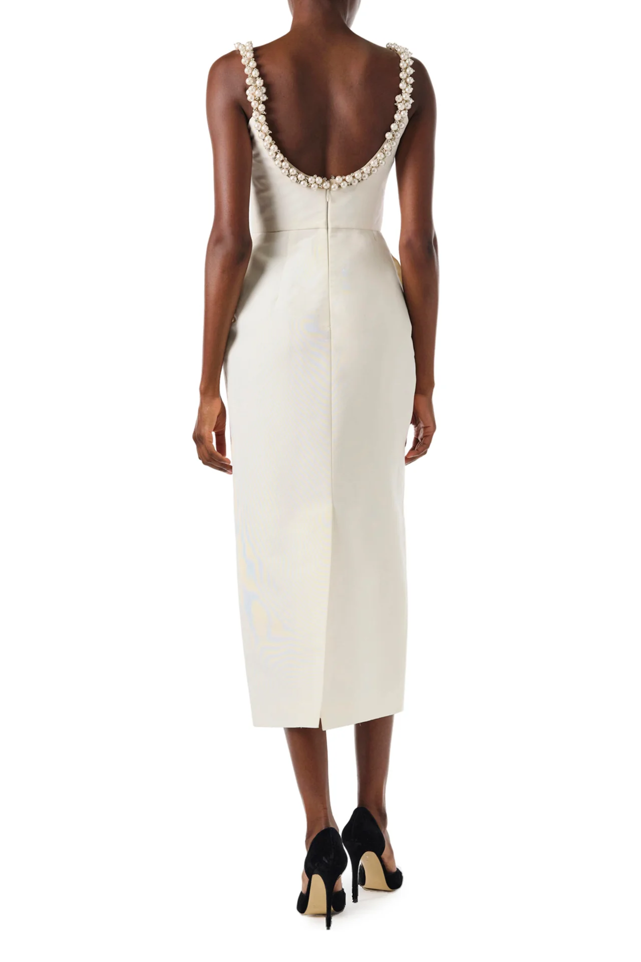 Pearl Embroidered Cocktail Dress - Image 4