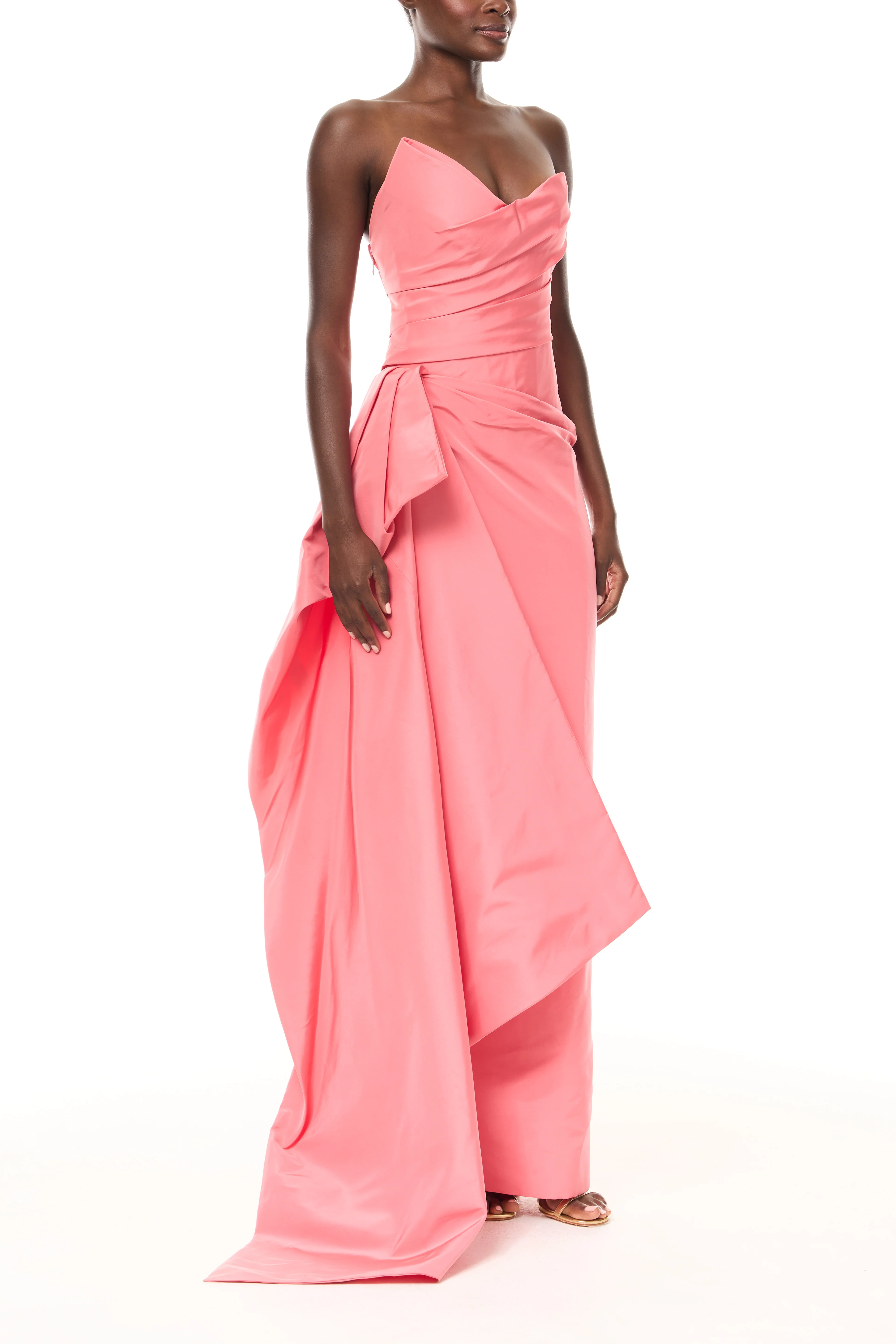 Plumeria Draped Column Gown - Image 4