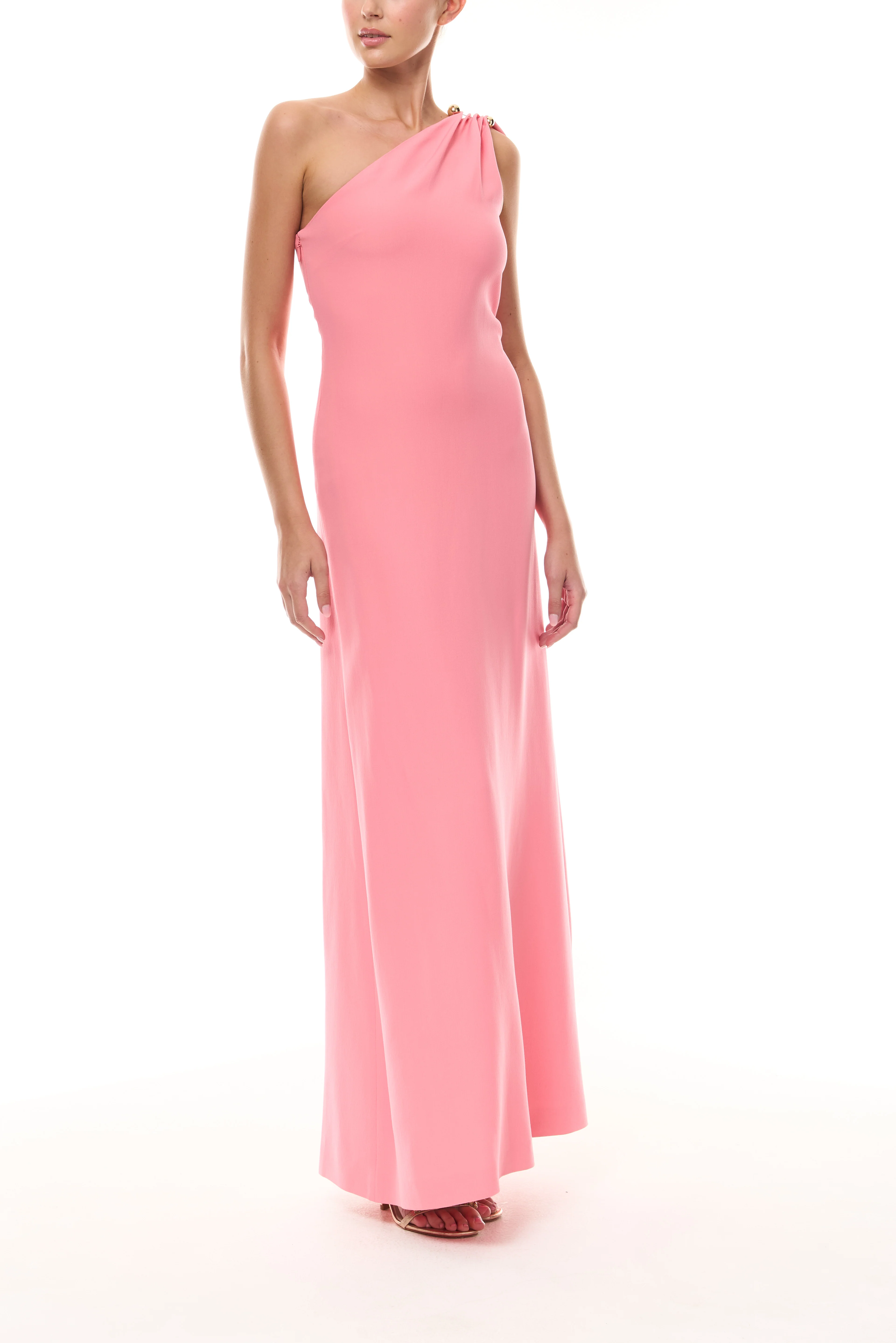 Plumeria One Shoulder Draped Gown - Image 6
