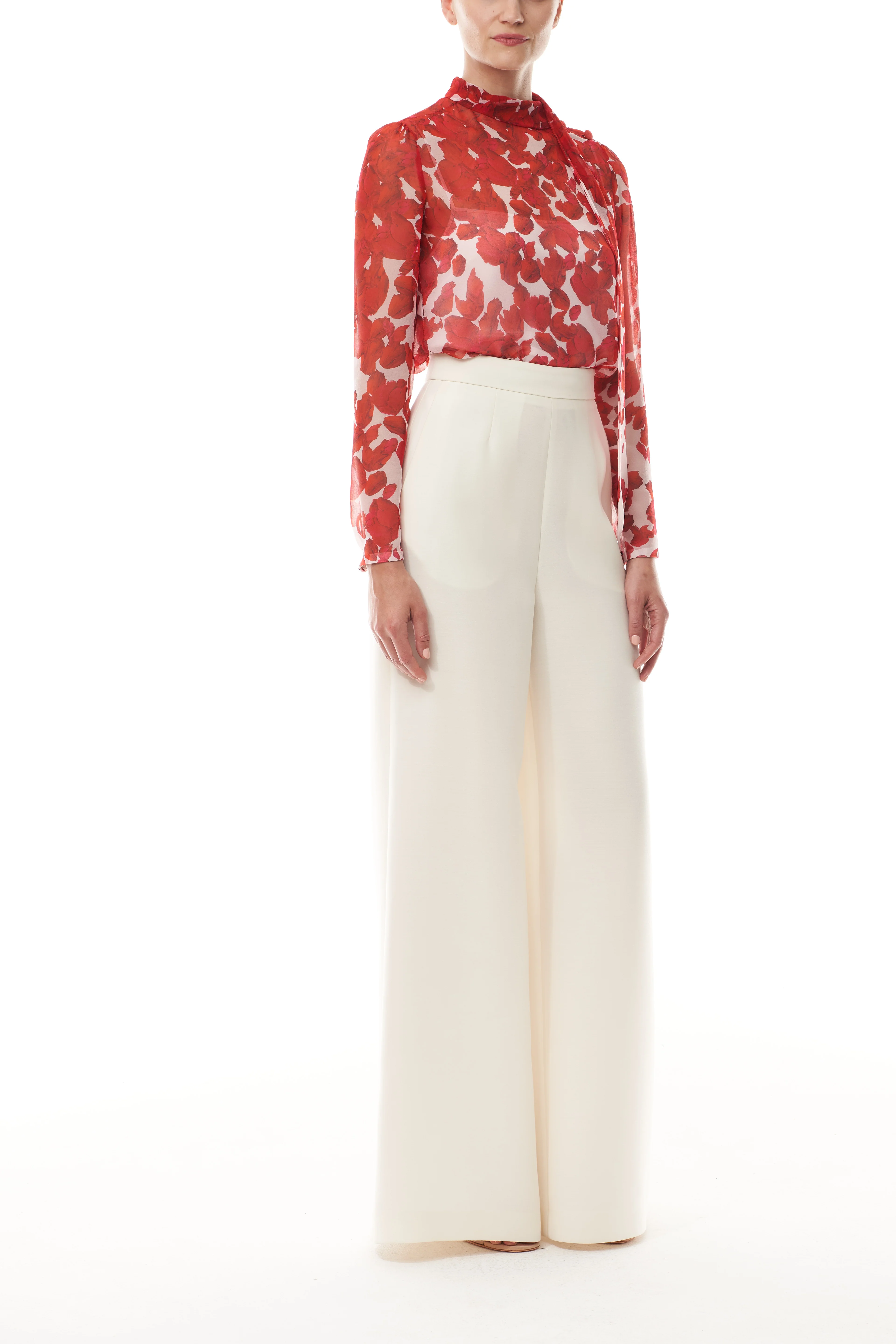 Rose Petal Scarf Neck Blouse - Image 4