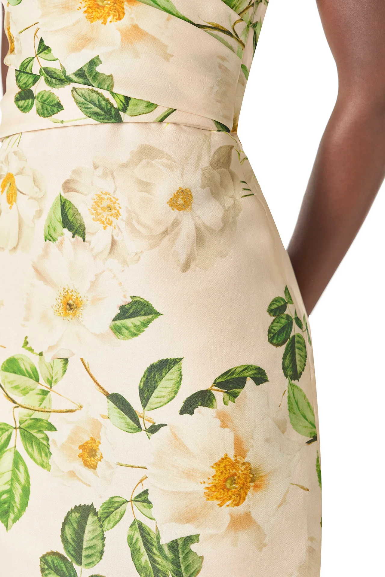 Rose Printed Column Gown - Image 4