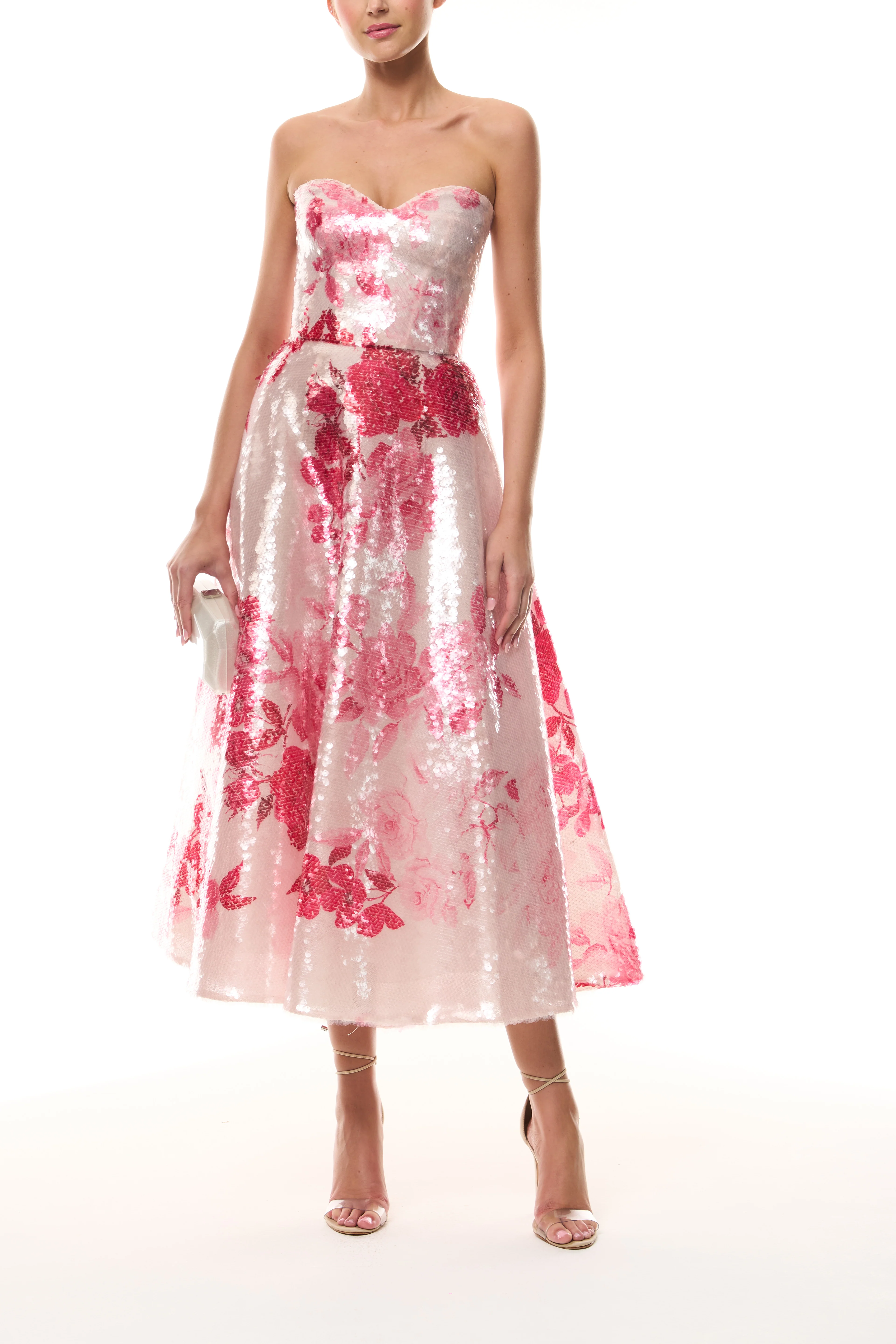 Rose Sequin Sweetheart Dress