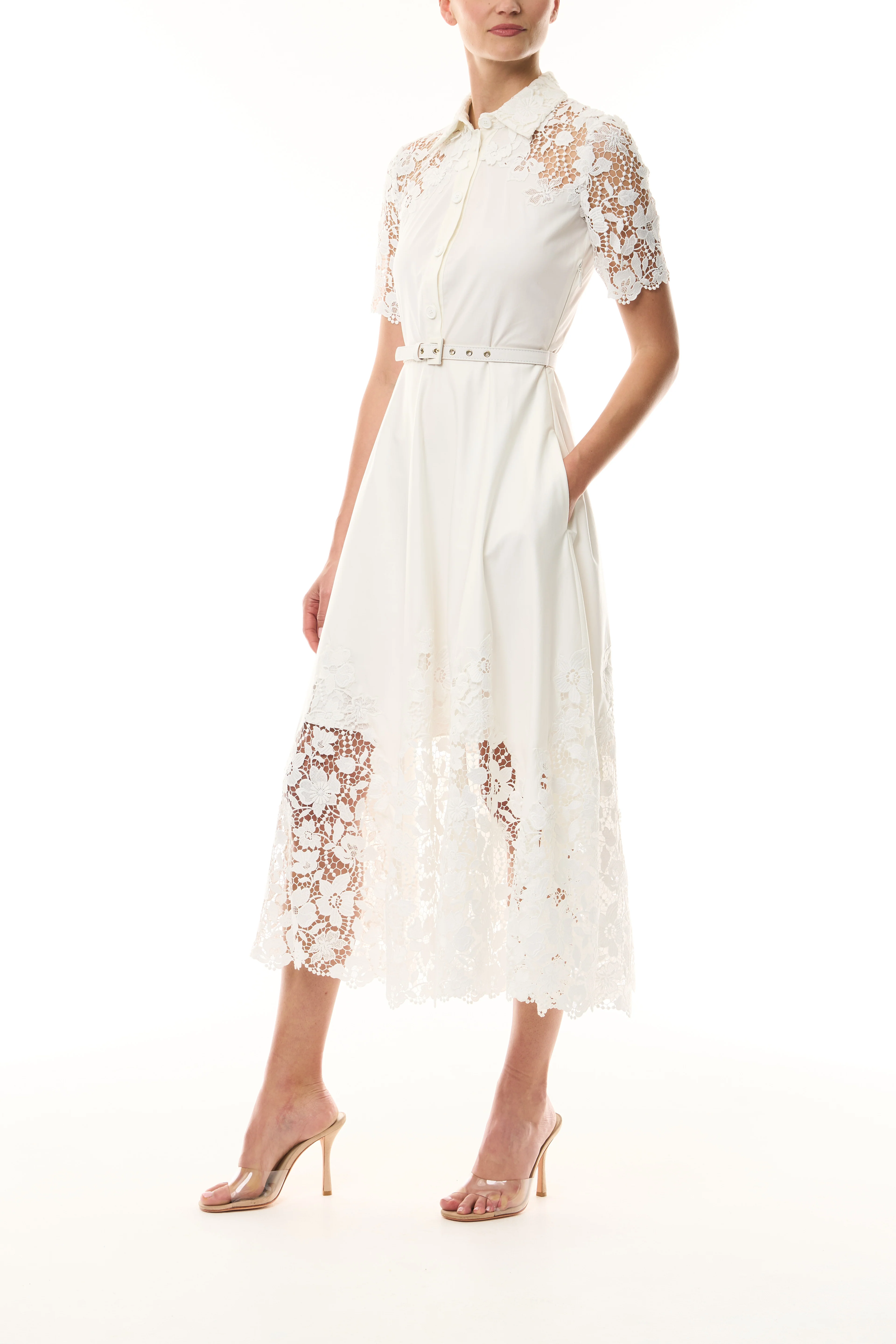 Lace Detail Short Sleeve Dress - Image 4