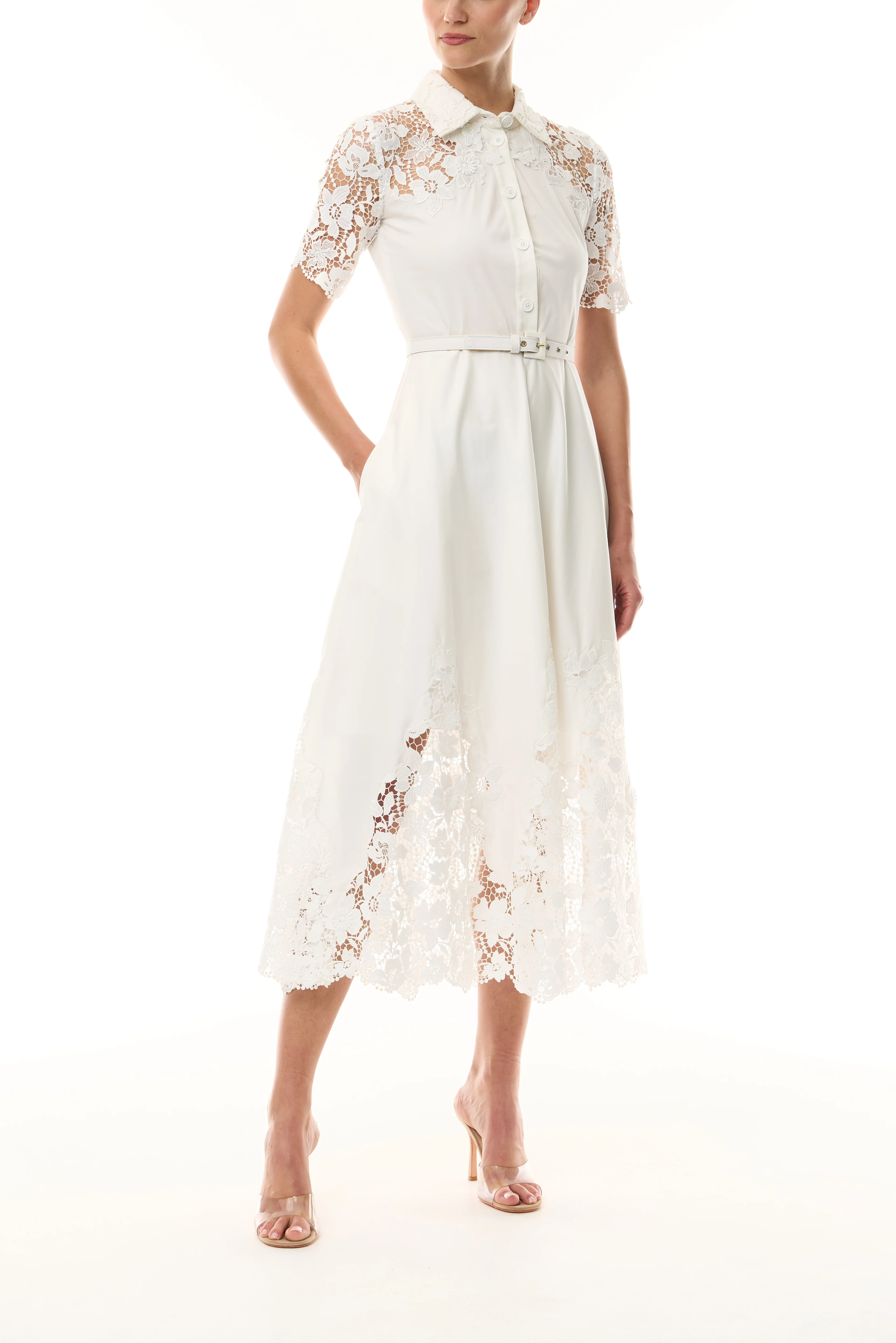 Lace Detail Short Sleeve Dress - Image 5