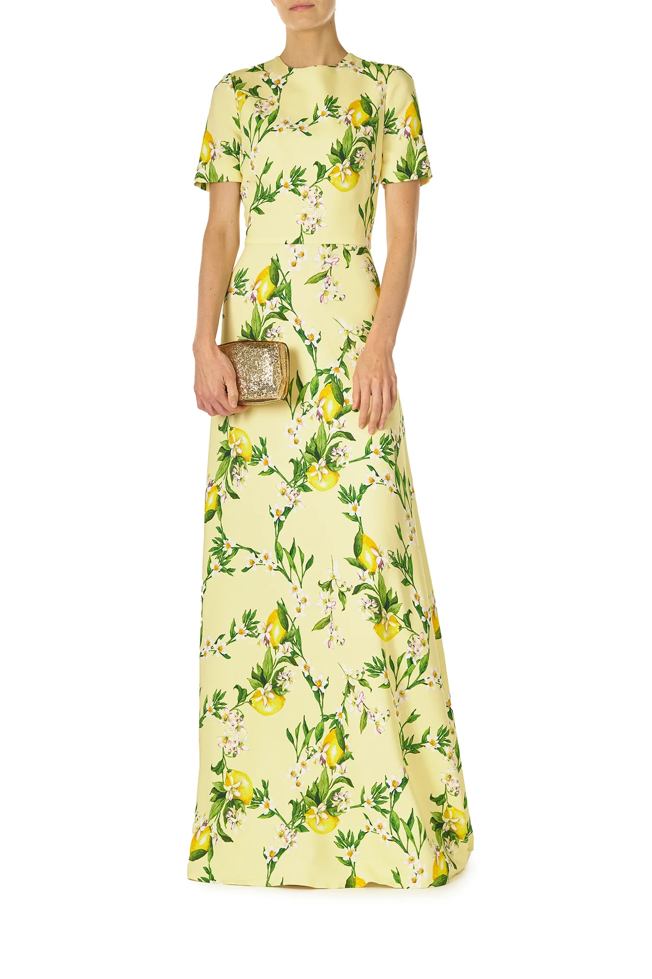 Short Sleeve Lemon Print Gown - Image 6