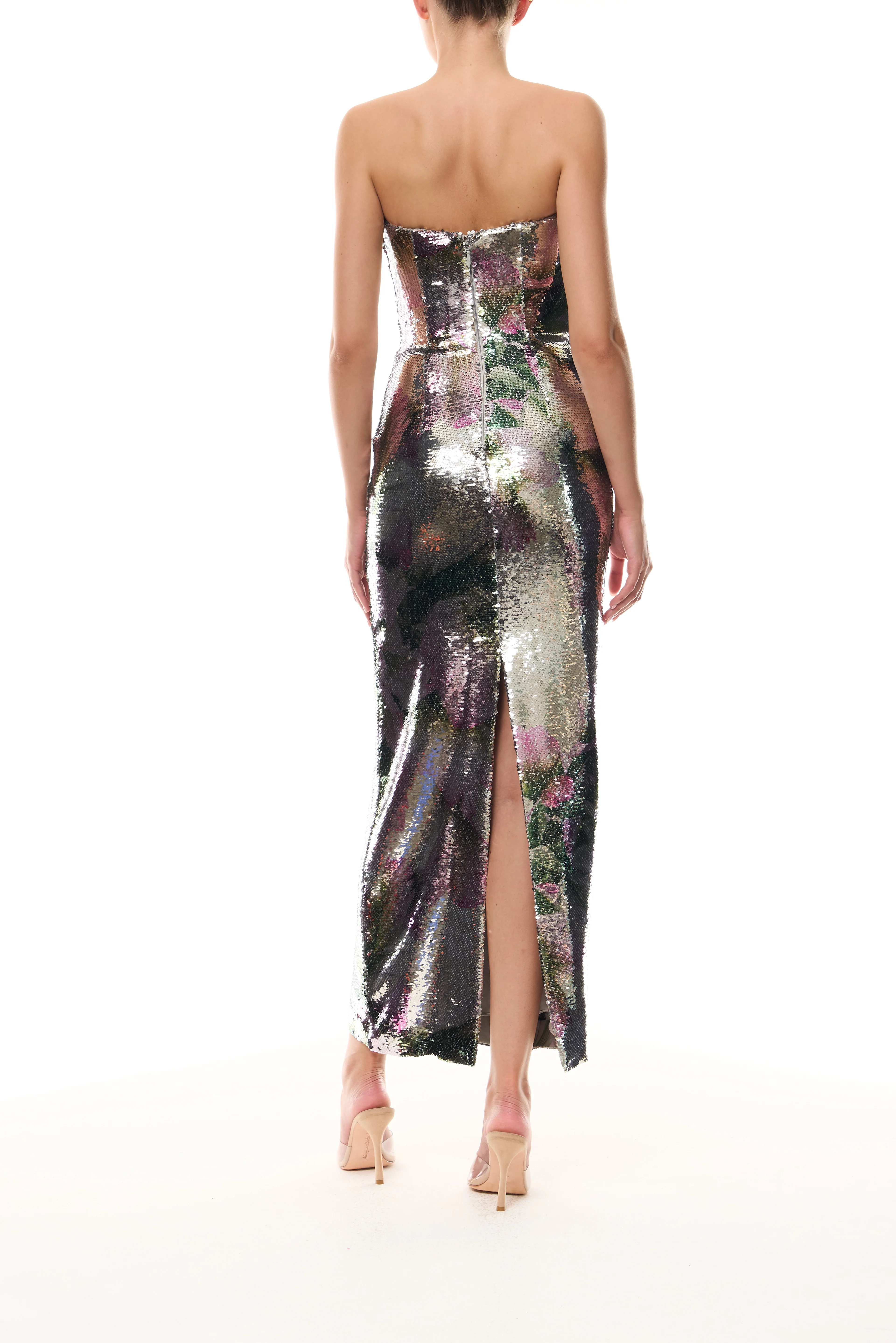 Silver Tulip Sequin Gown - Image 5