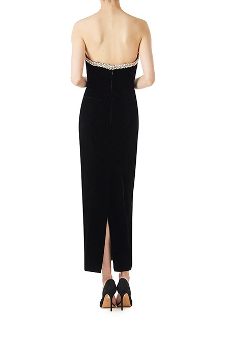 Strapless Velvet Column Dress - Image 4