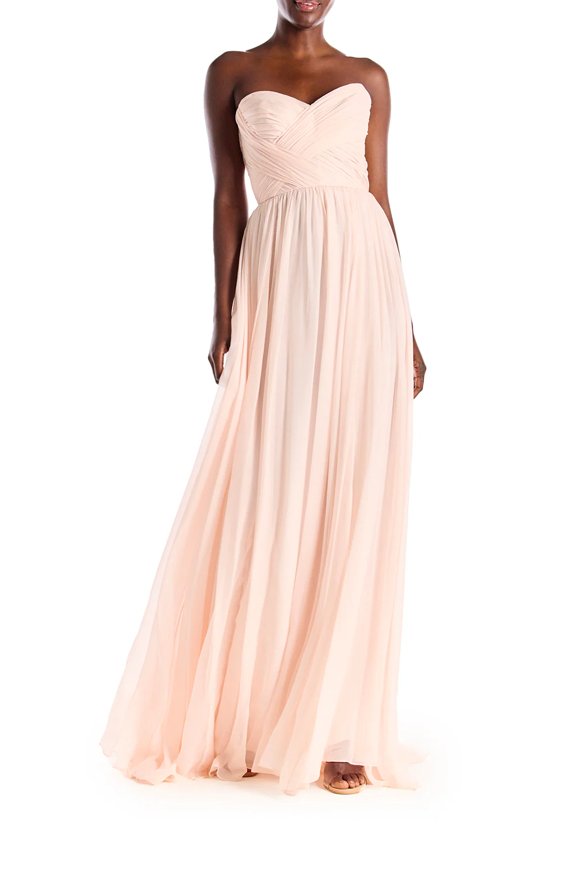 Strapless Draped Chiffon Gown