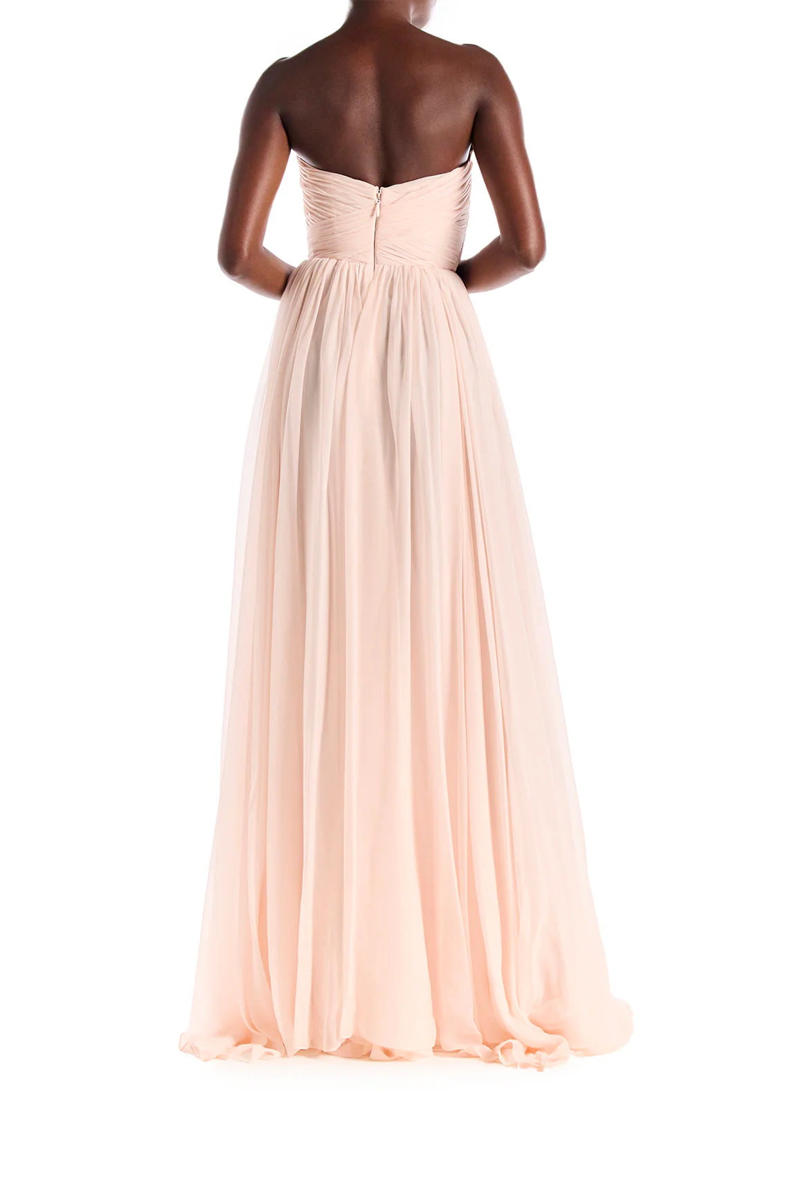 Strapless Draped Chiffon Gown - Image 4