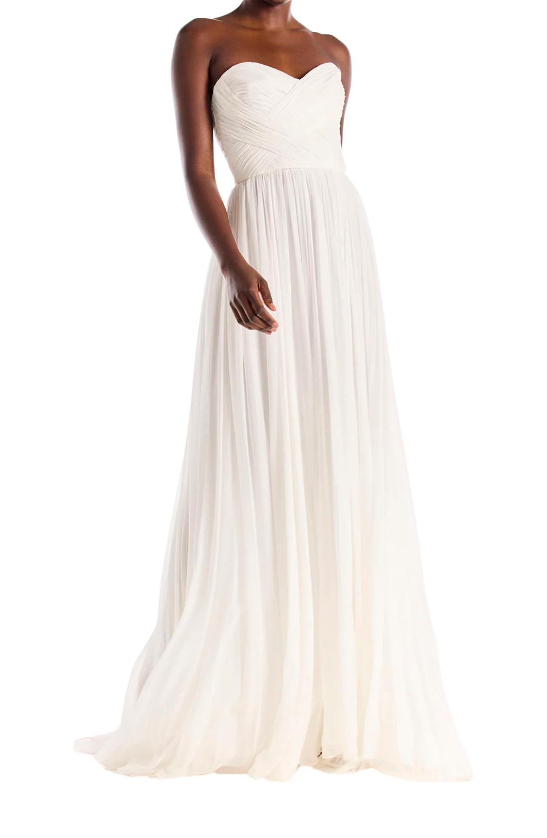 Strapless Draped Chiffon Gown - Image 3