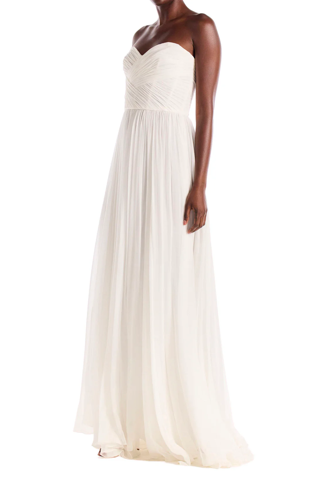 Strapless Draped Chiffon Gown - Image 4