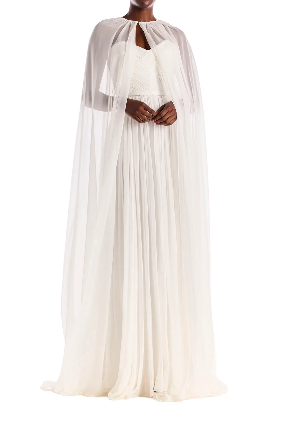 Strapless Draped Chiffon Gown - Image 6