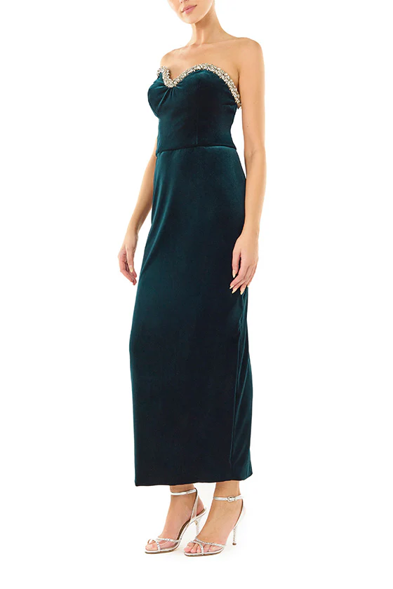 Strapless Velvet Column Dress - Image 8