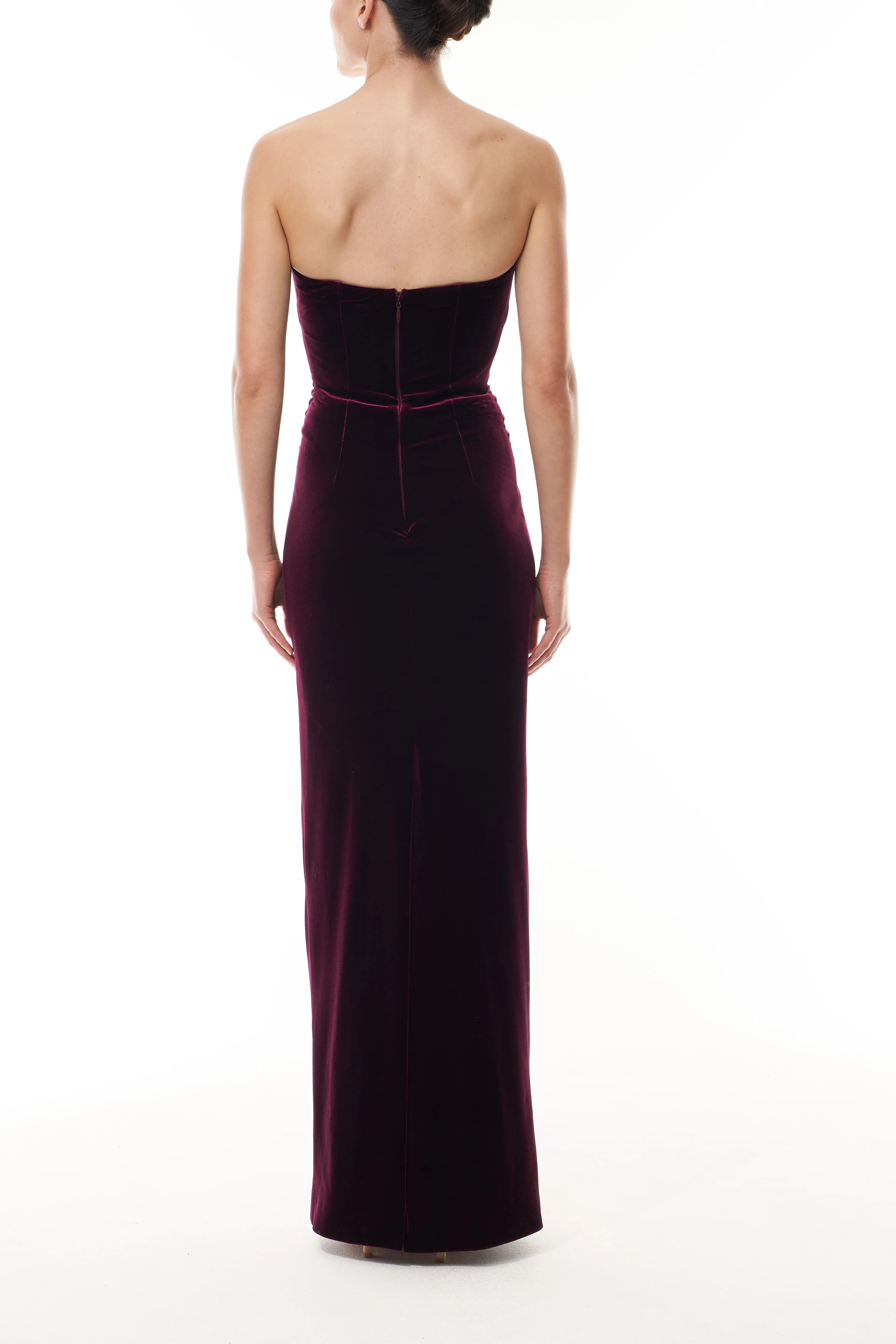 Stretch Merlot Velvet Gown - Image 6