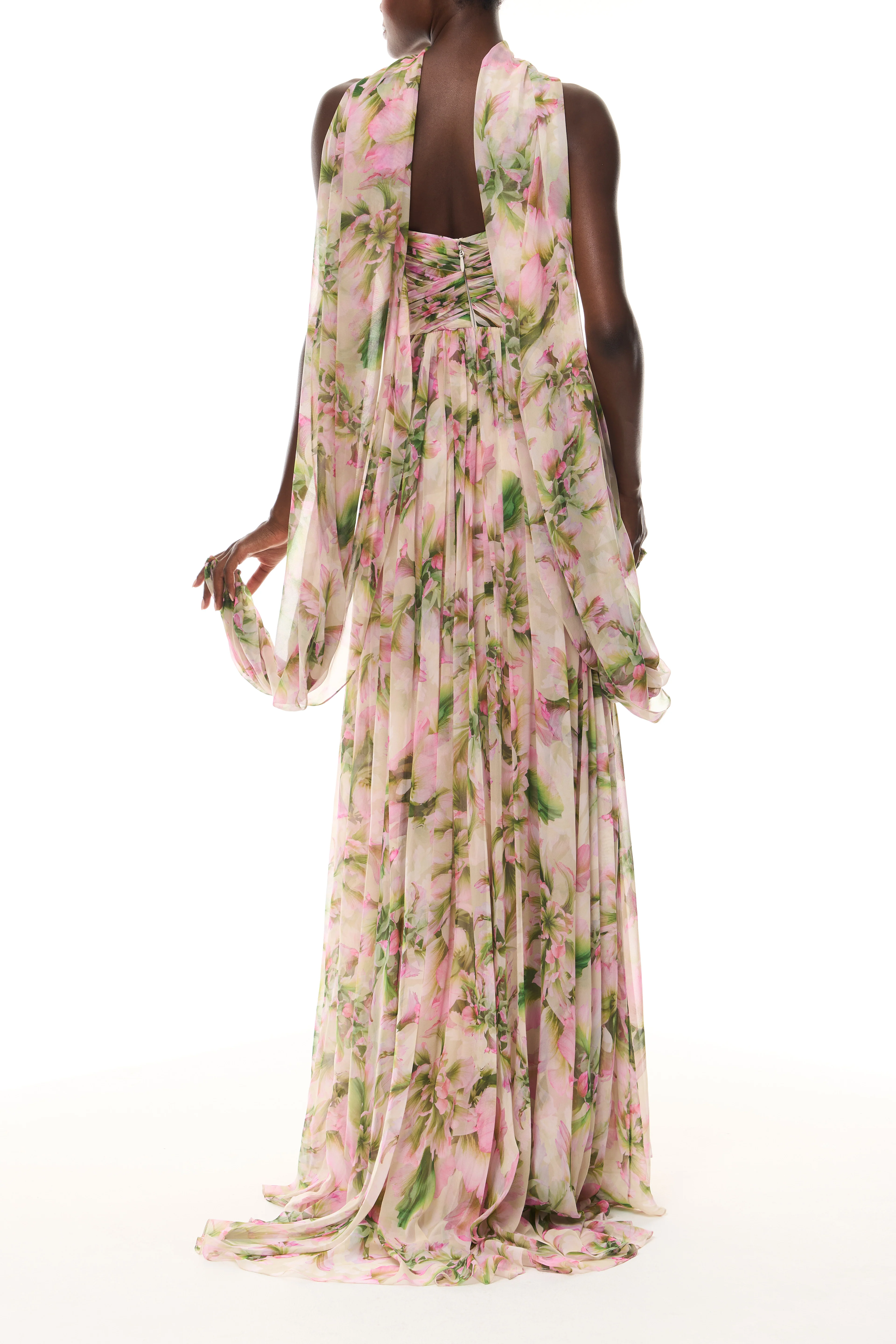 Tulip Chiffon Gown with Shawl - Image 7