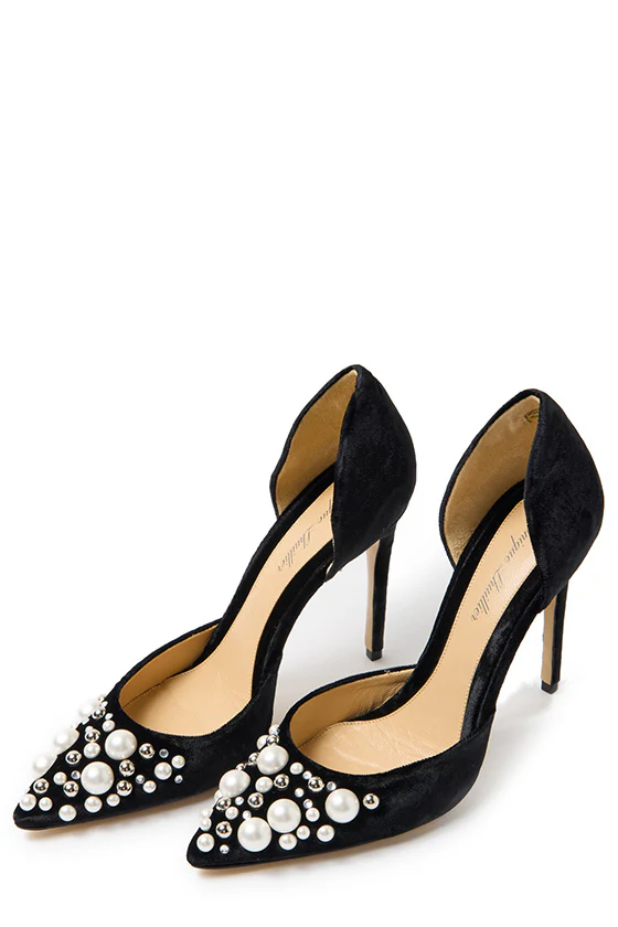 Shannon Velvet Pearl Pump - Image 5