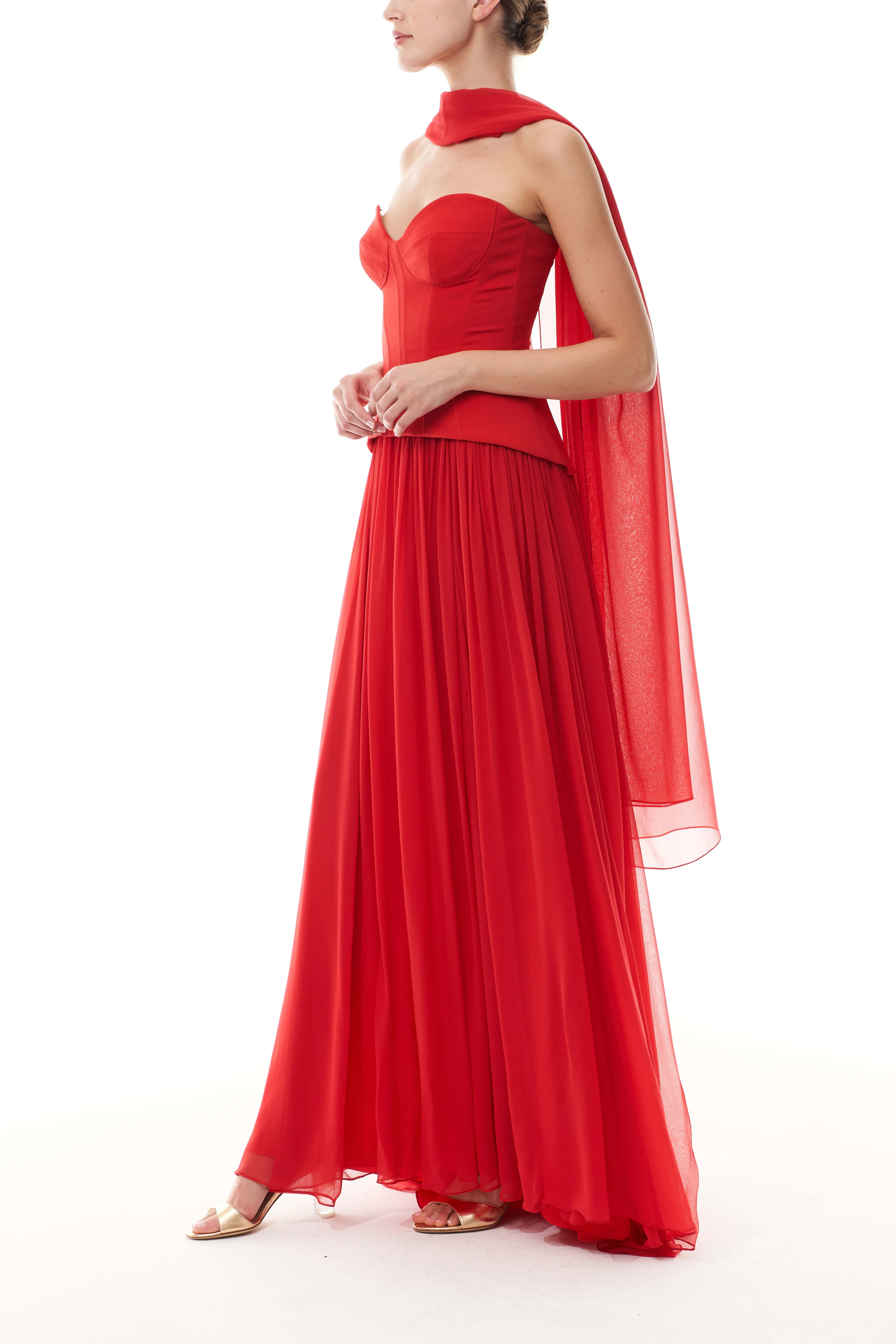Vermilion Drop Waist Corset Gown - Image 3