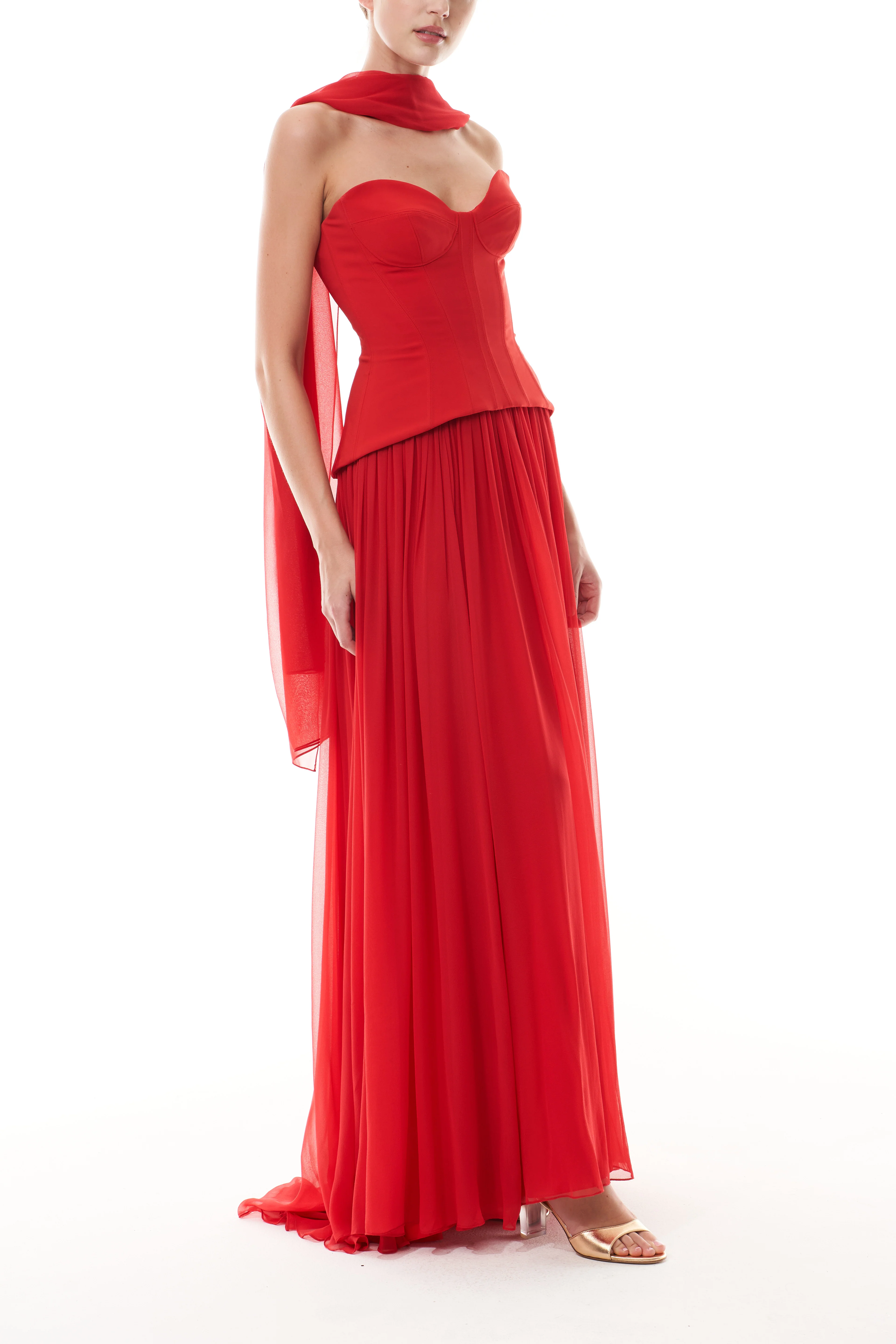 Vermilion Drop Waist Corset Gown - Image 4
