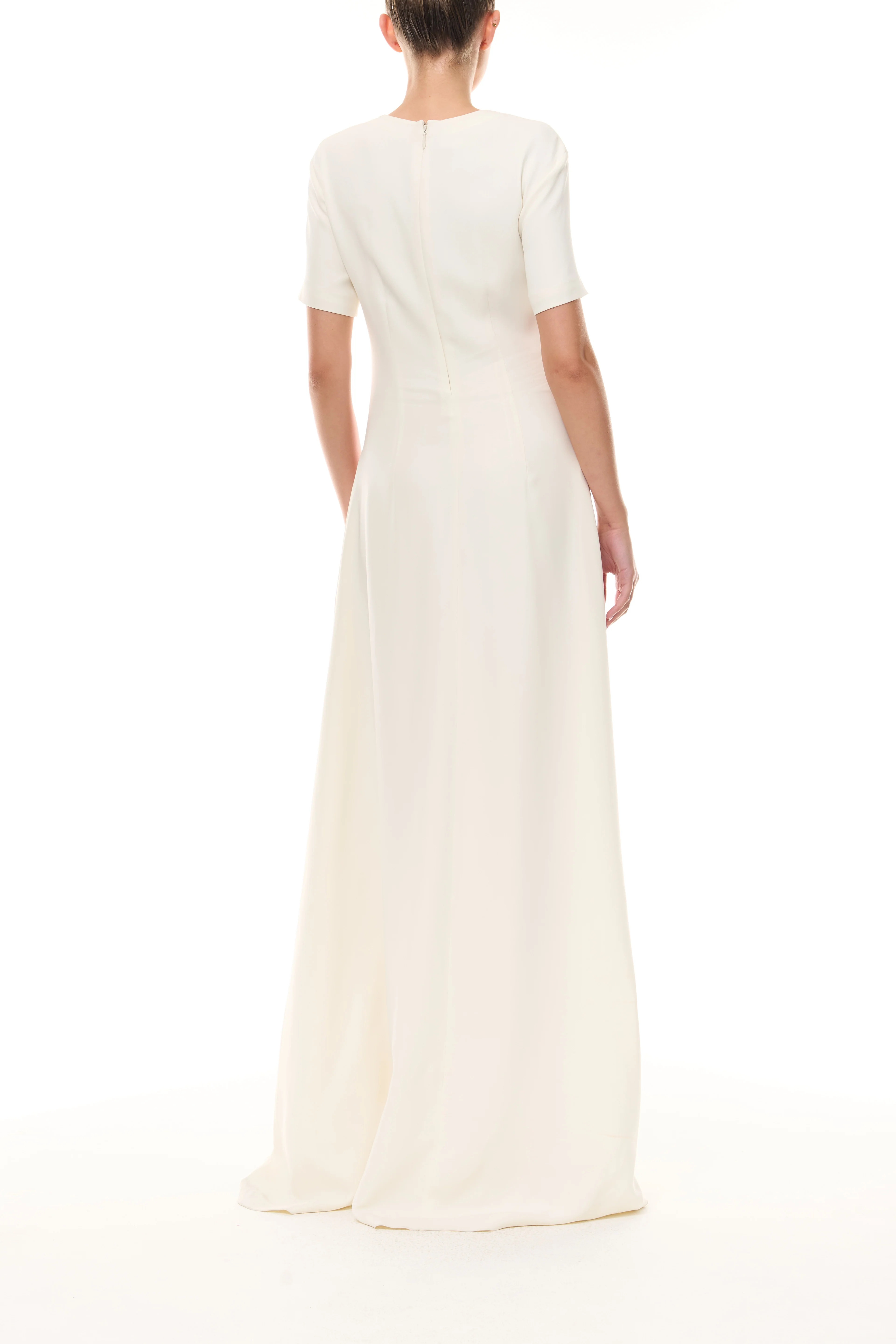 Watercolor Floral Crepe Gown - Image 5